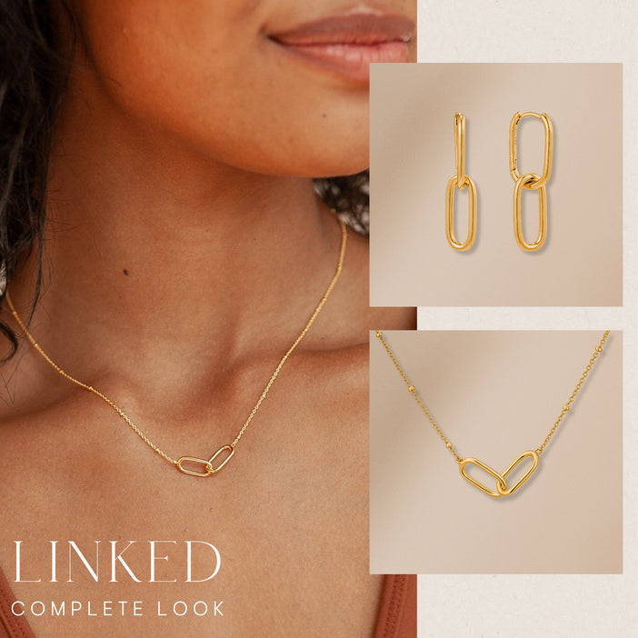 Linked Necklace & Earrings Set