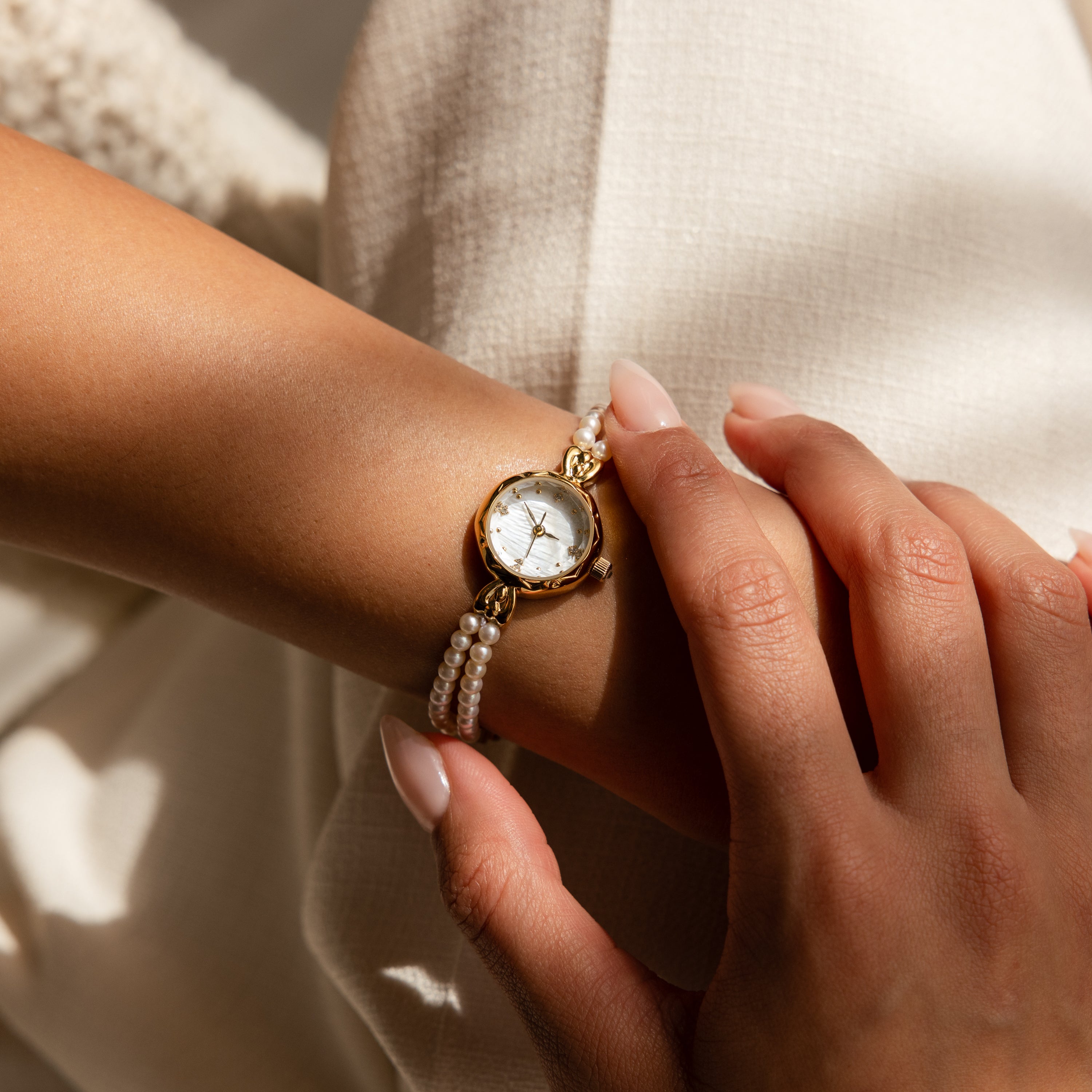 Beaded Pearl Timepiece