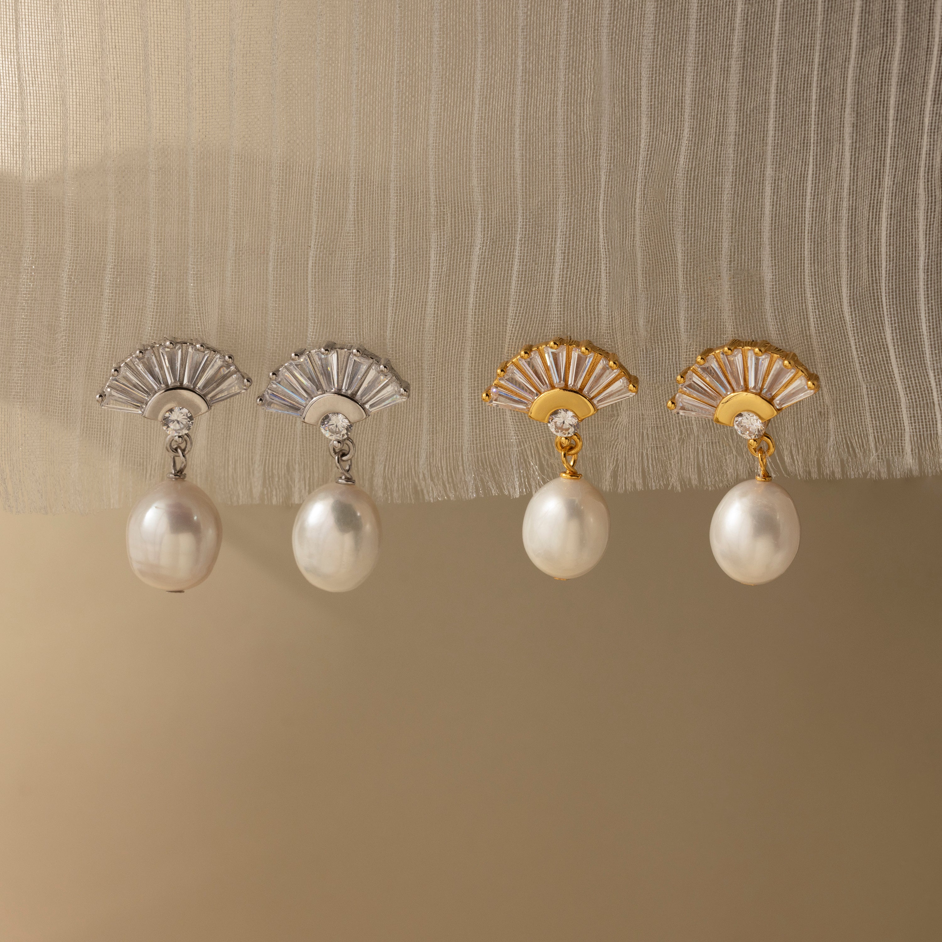 Art Deco Pearl Drop Earrings