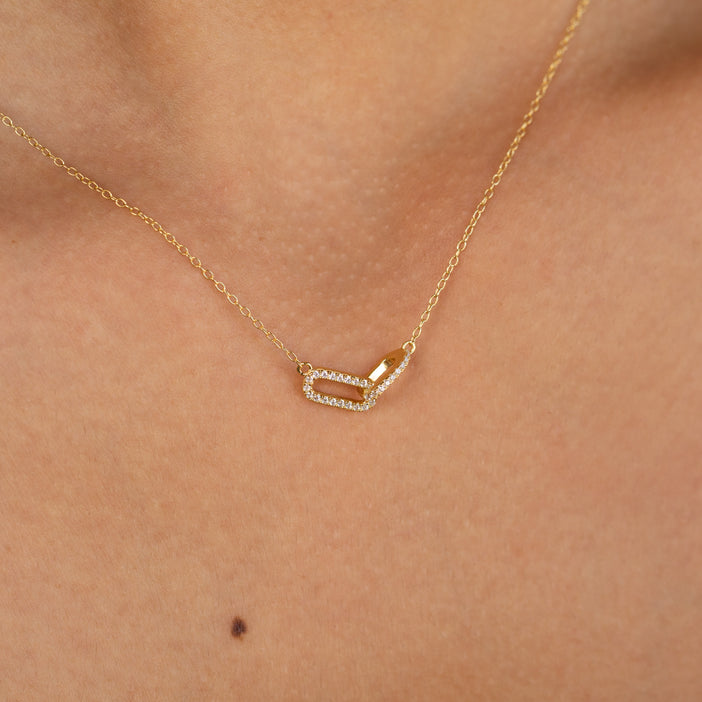 Pave Linked Pendant Necklace