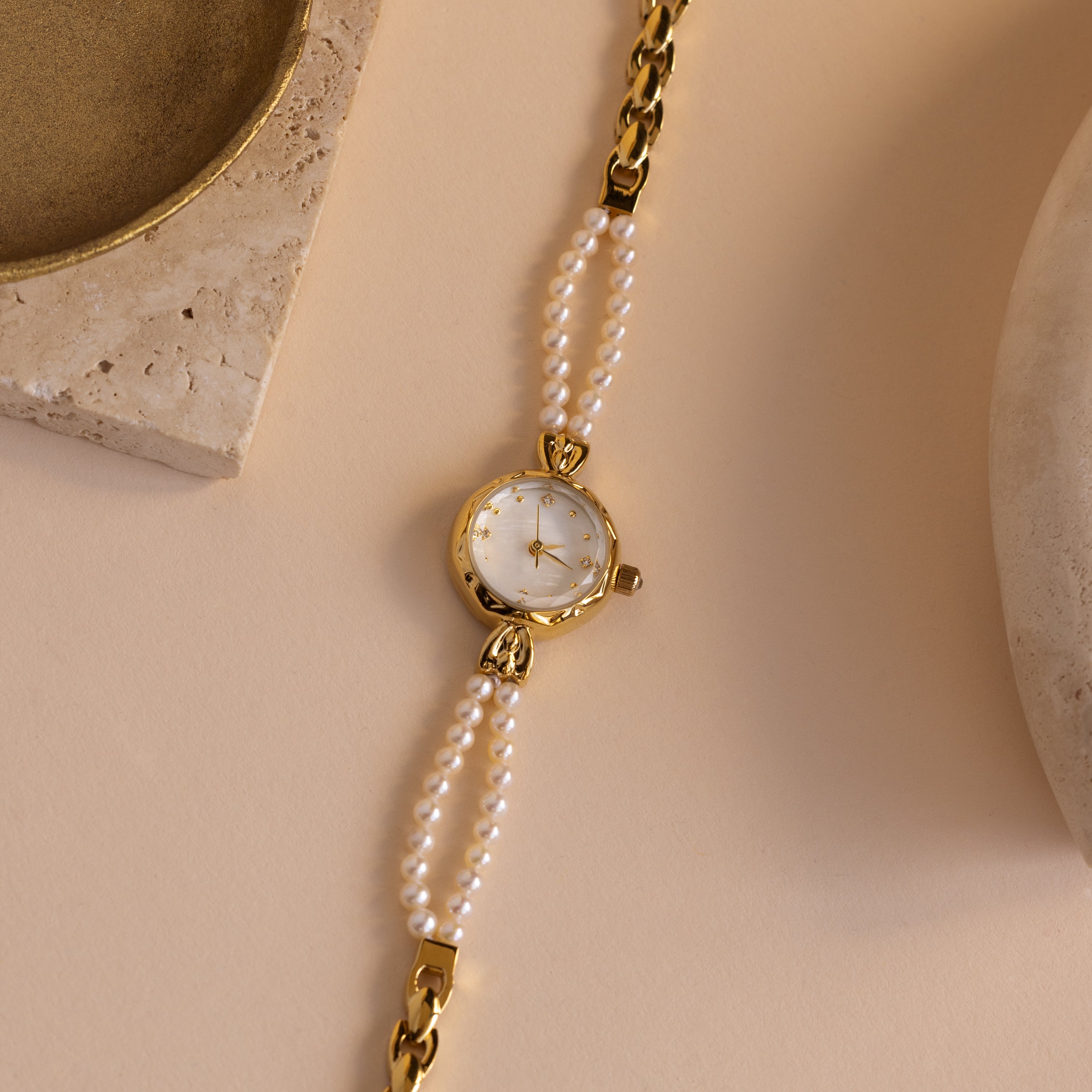 Beaded Pearl Timepiece