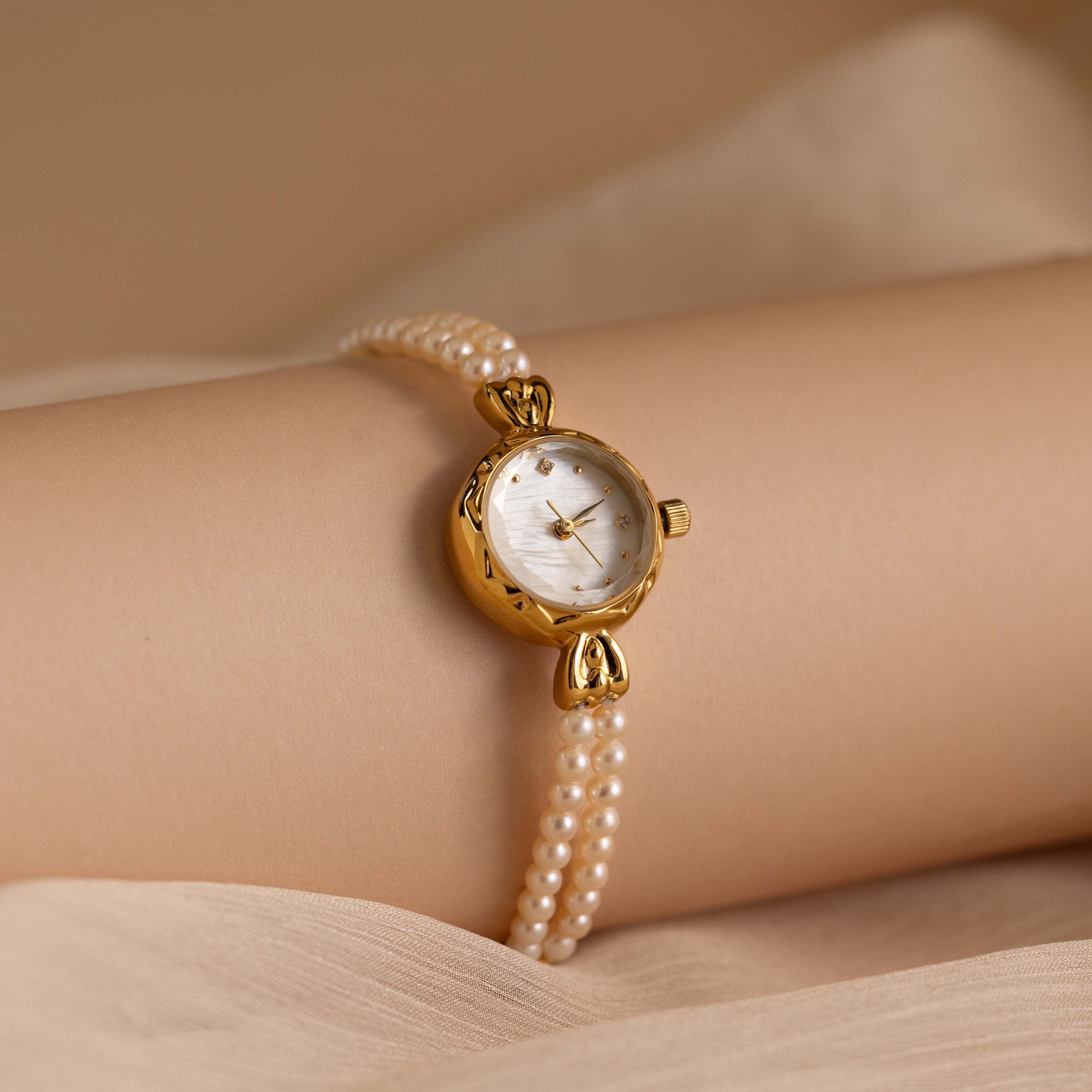 Beaded Pearl Timepiece