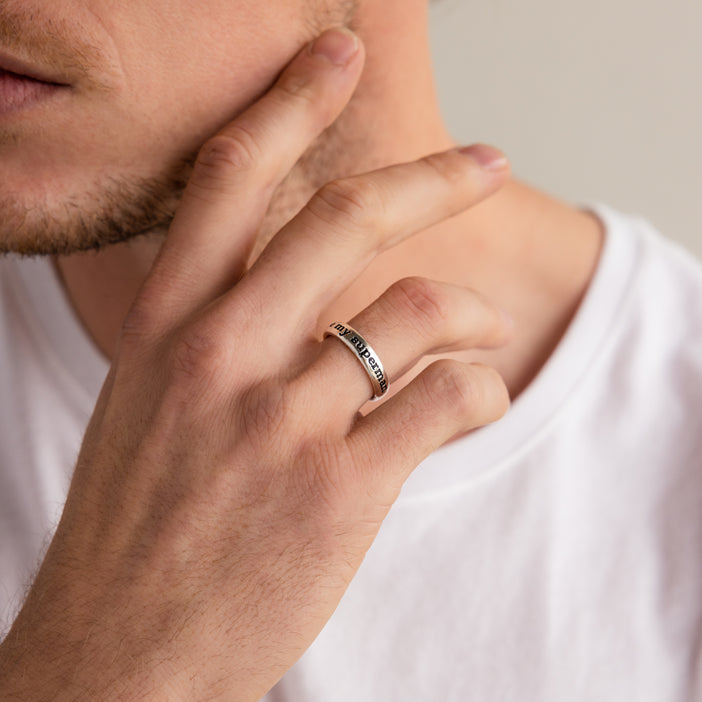 Half Round Fingerprint Ring