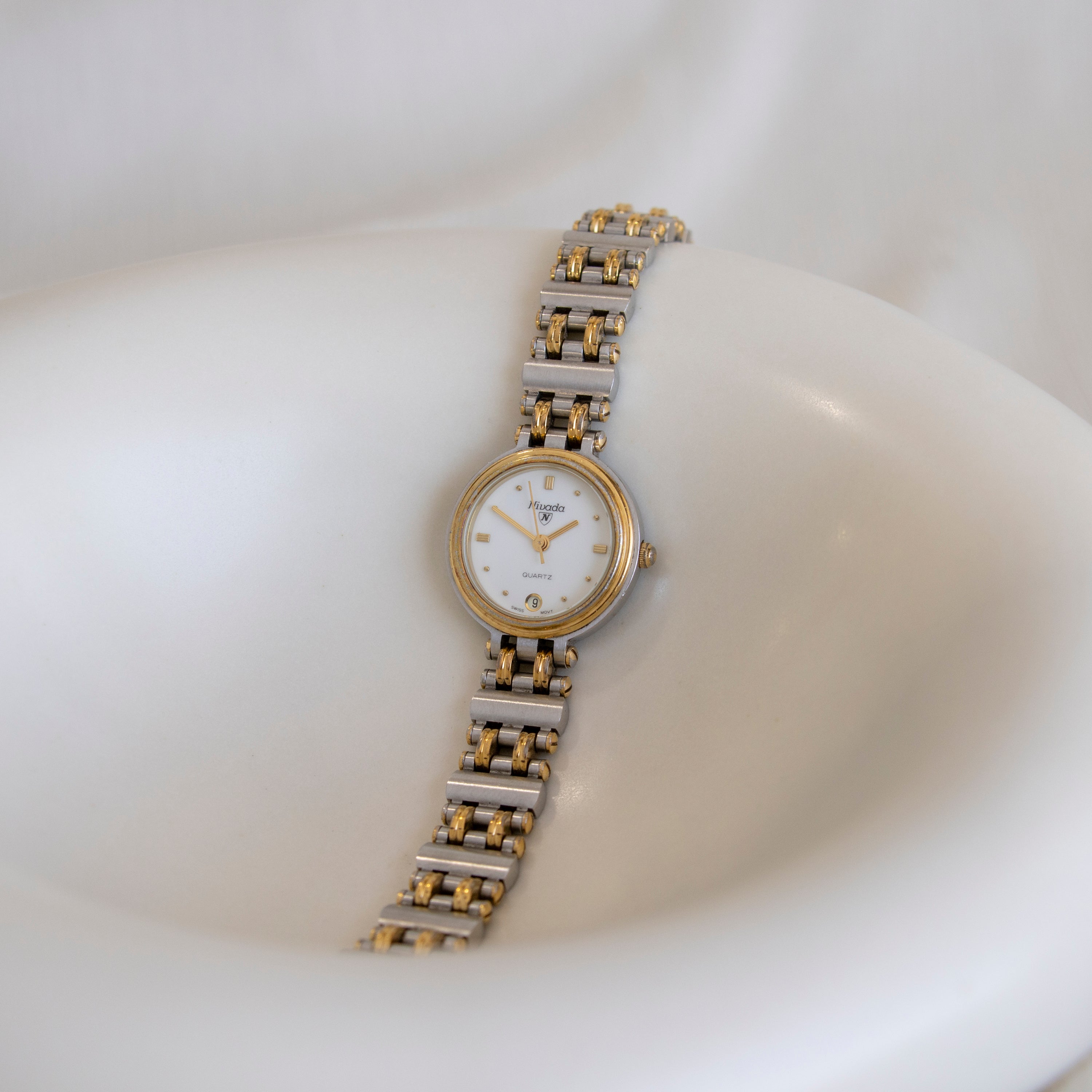 Vintage Nivada Swiss Two Tone Watch