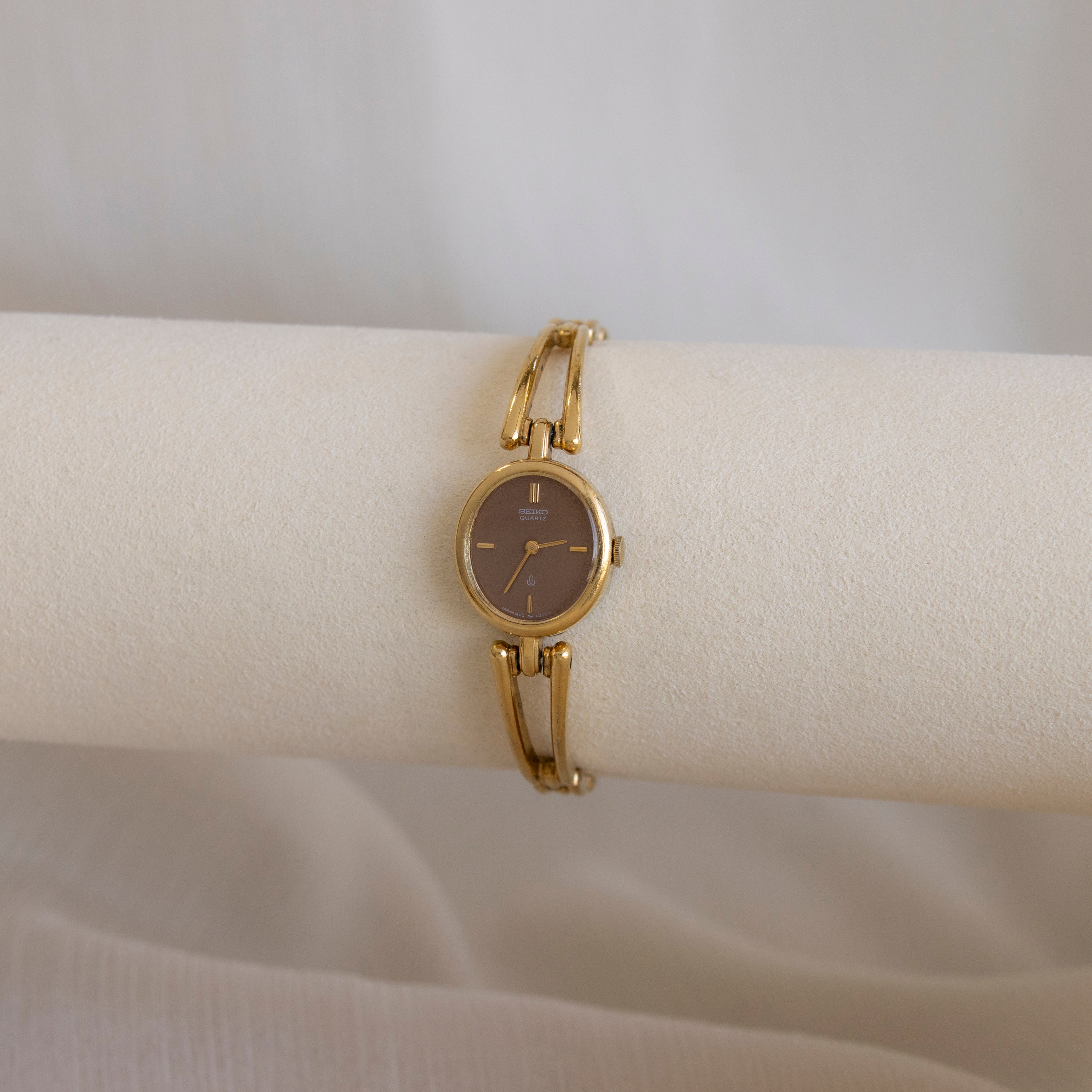 Vintage Seiko Skinny Round Cuff Gold Watch