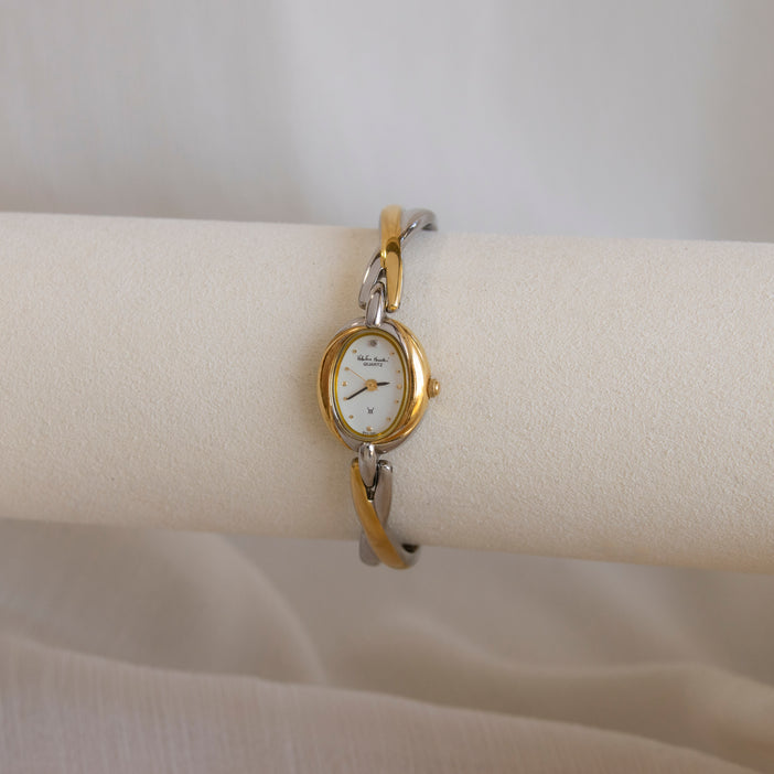 Vintage Valentino Moradei Oval Two Tone Watch