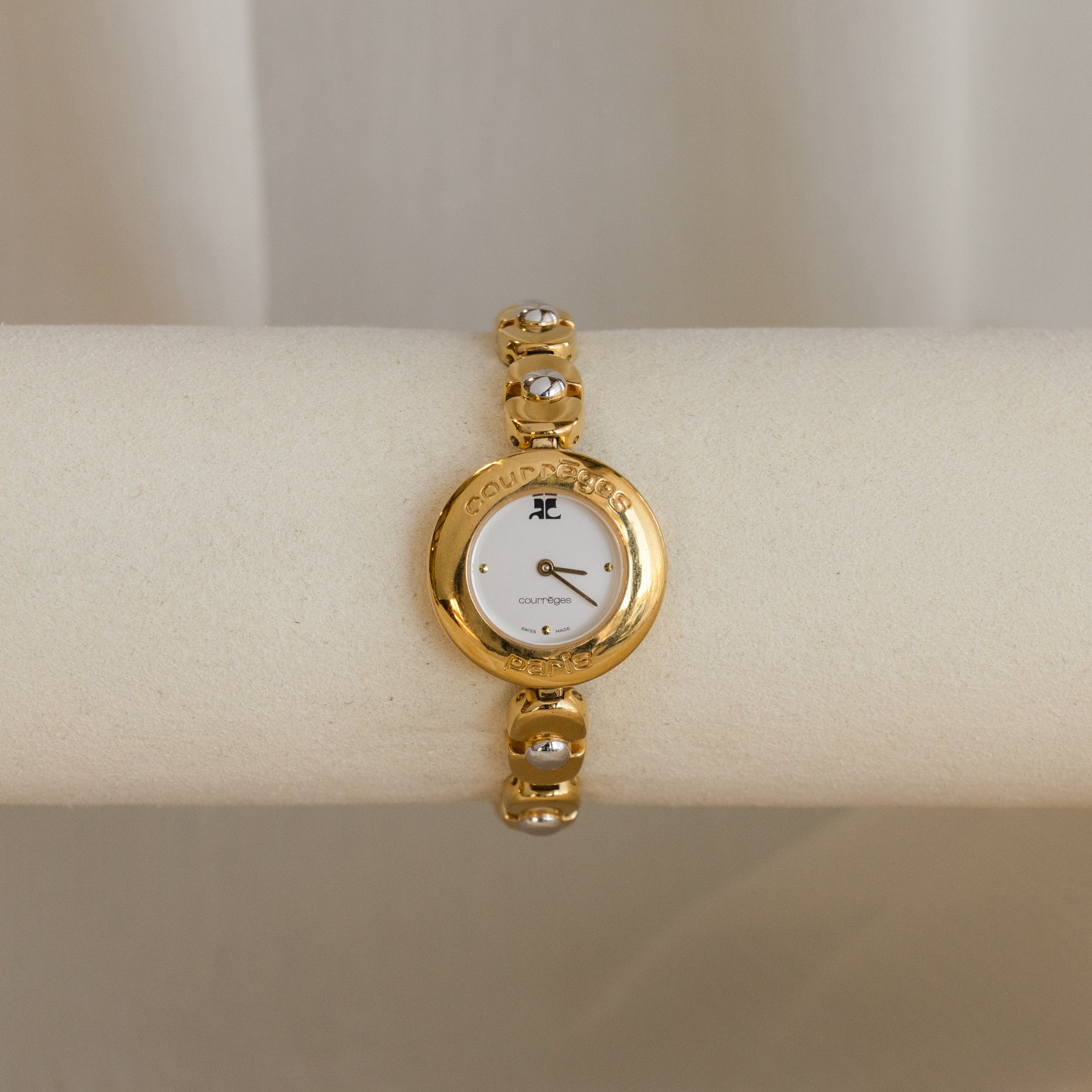 Vintage Courreges Swiss Two Tone Watch