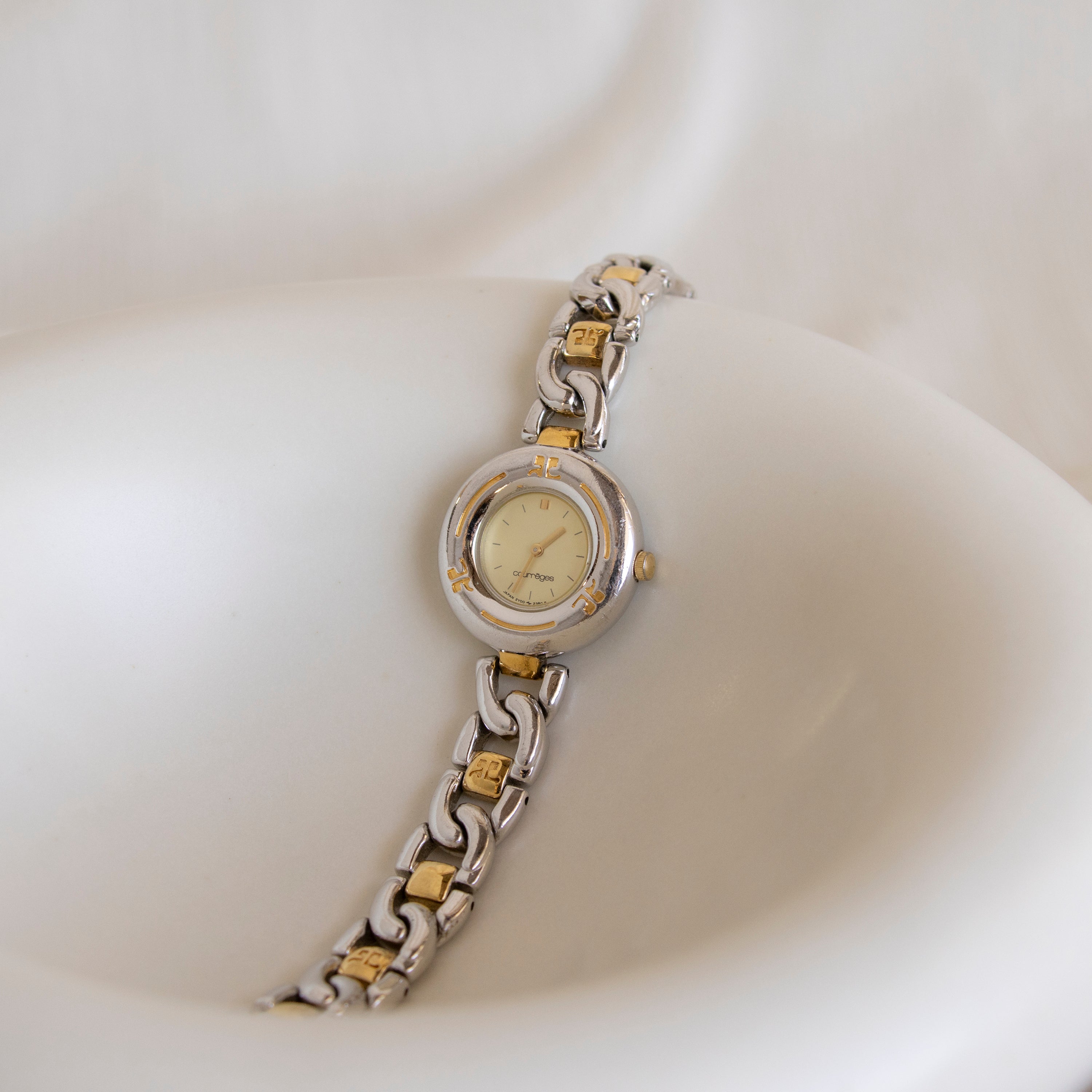 Vintage Courreges Bold Two Tone Watch