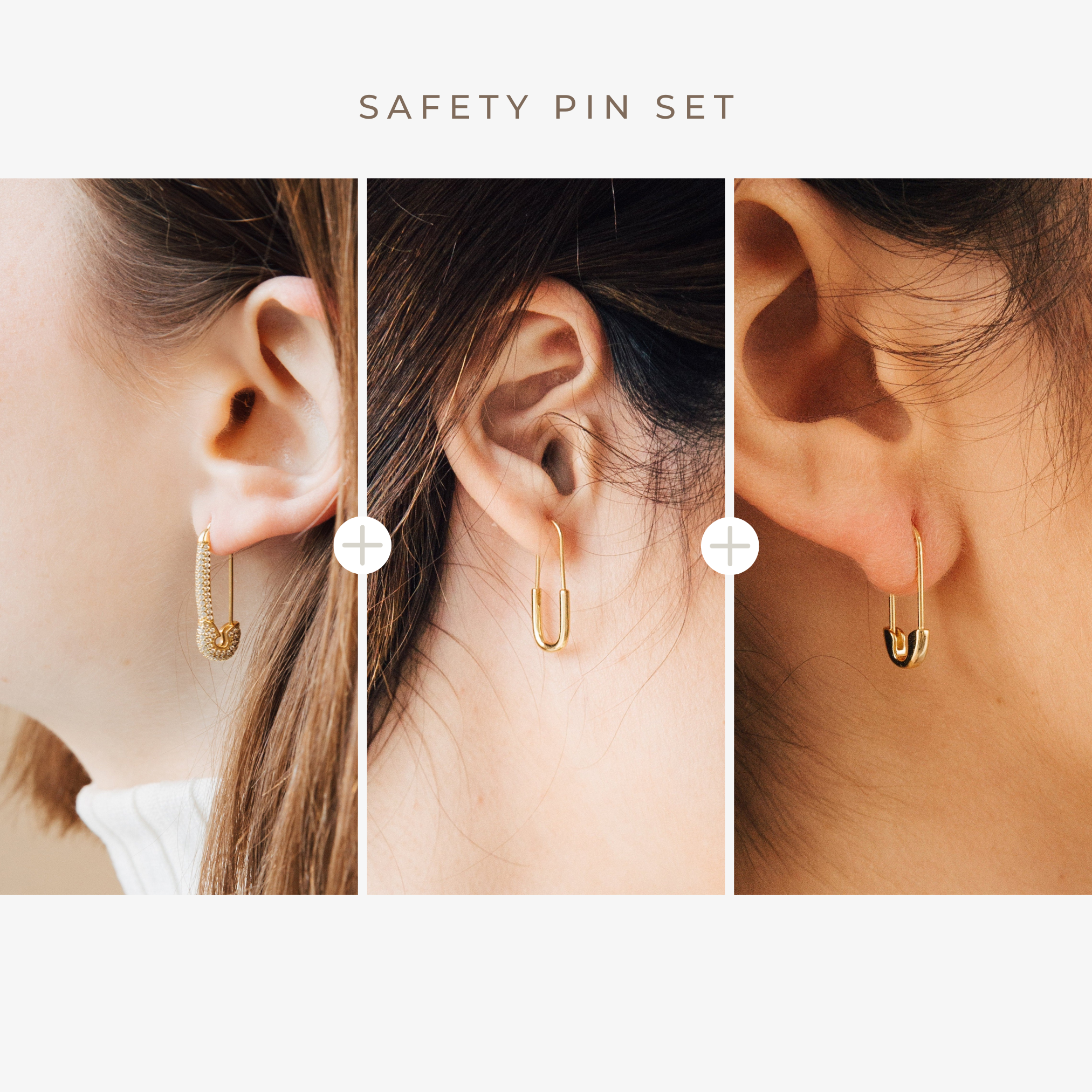 Safety Pin Earrings Set