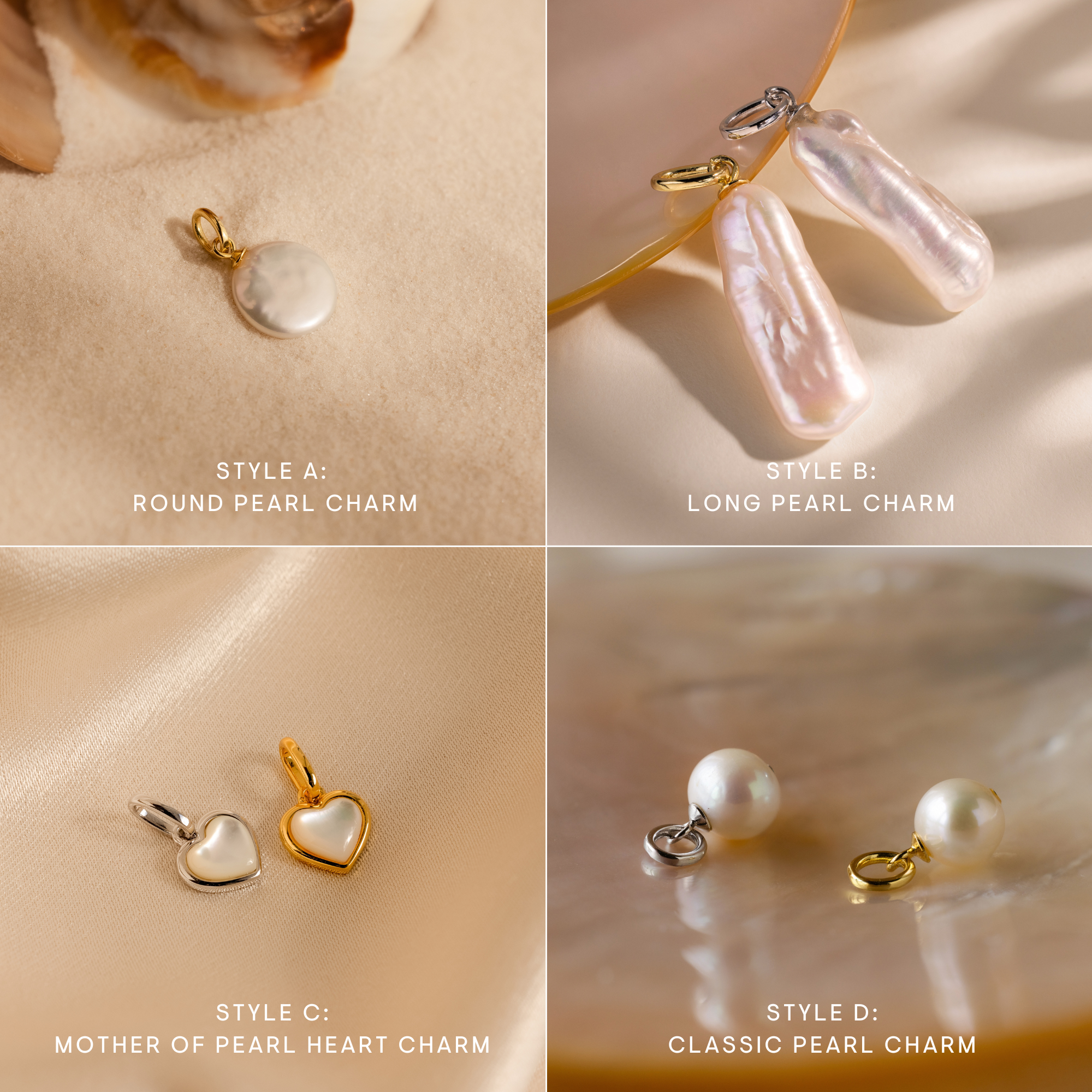 Pearl Pendant Charms Set