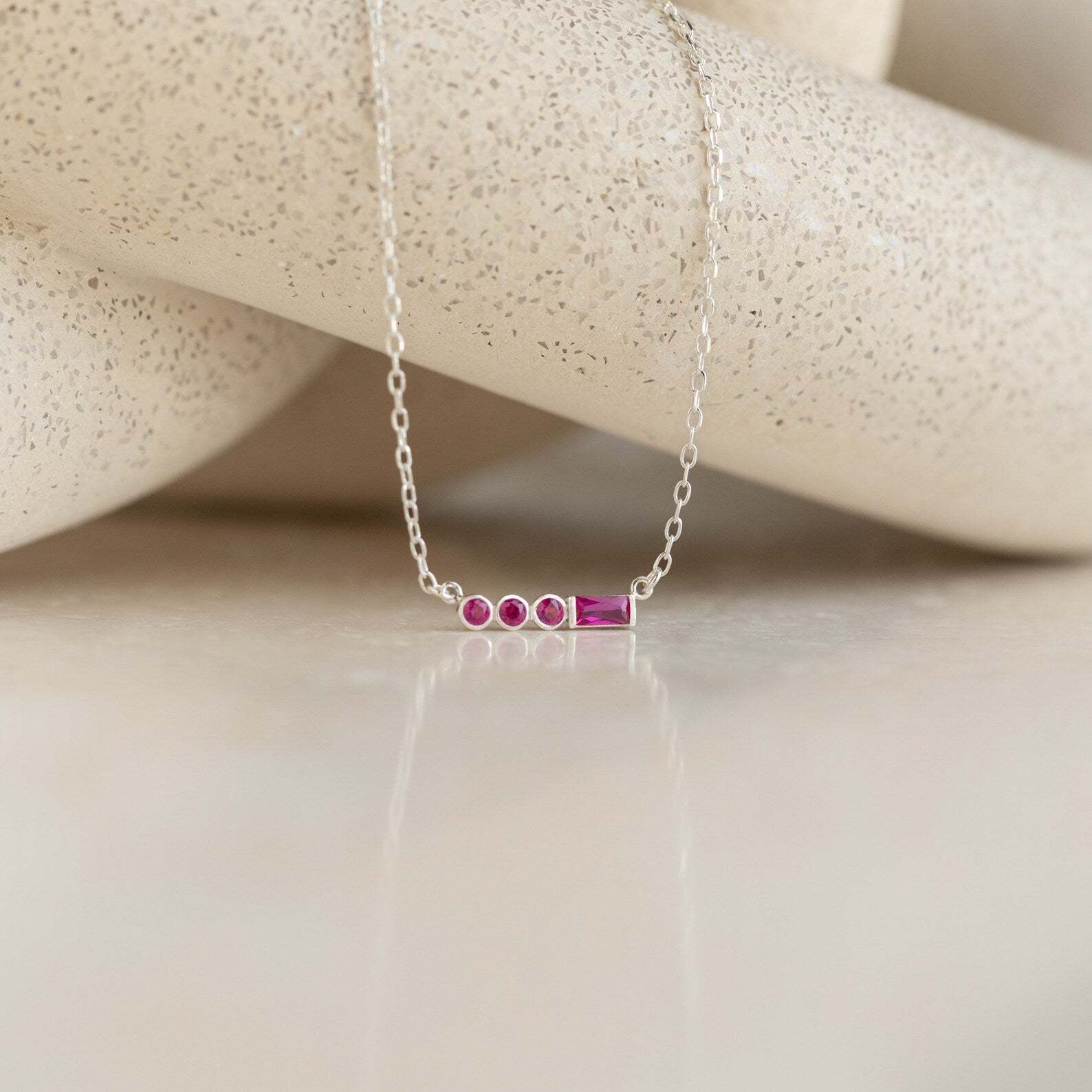 Initial Morse Birthstone Necklace