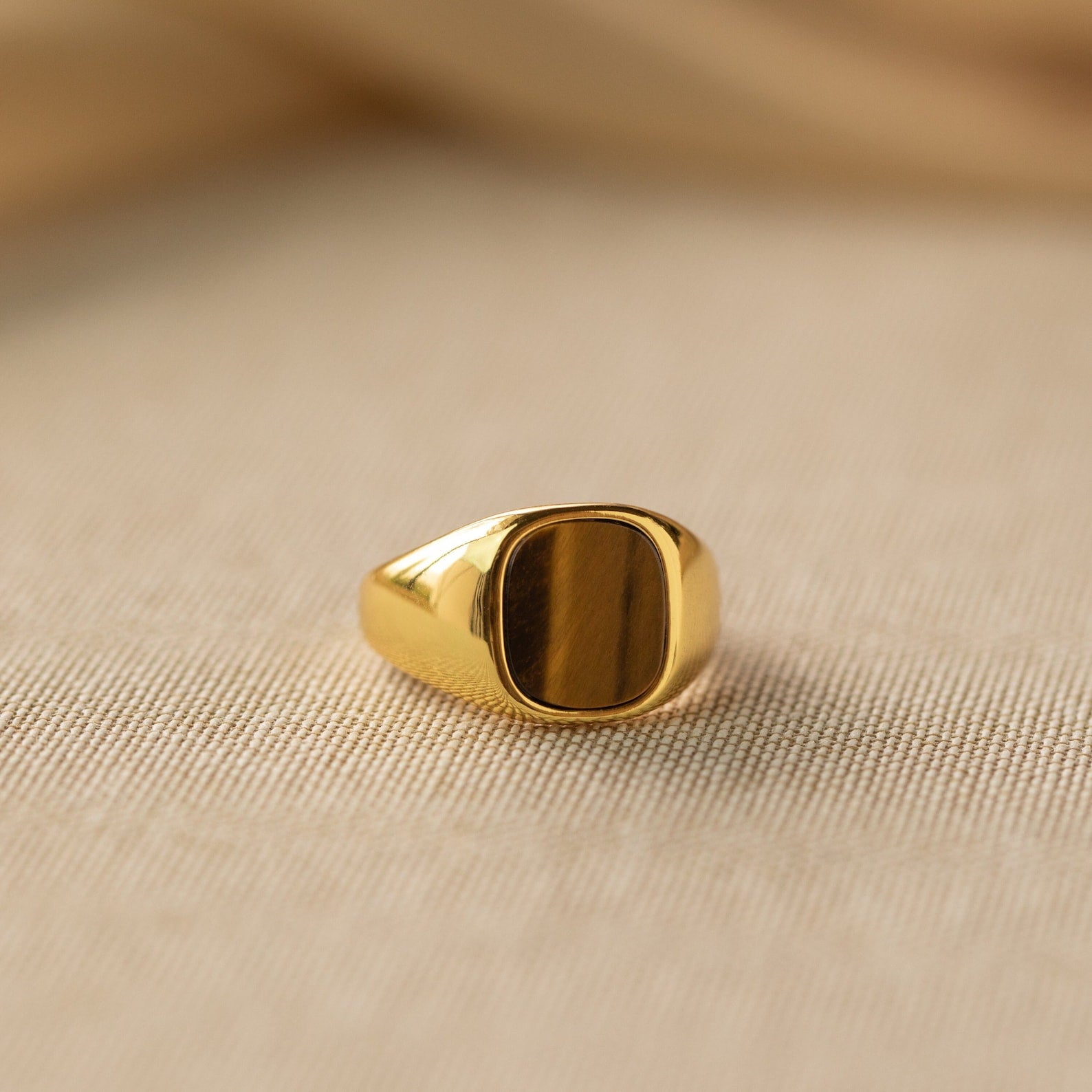 Tigers Eye Signet Ring