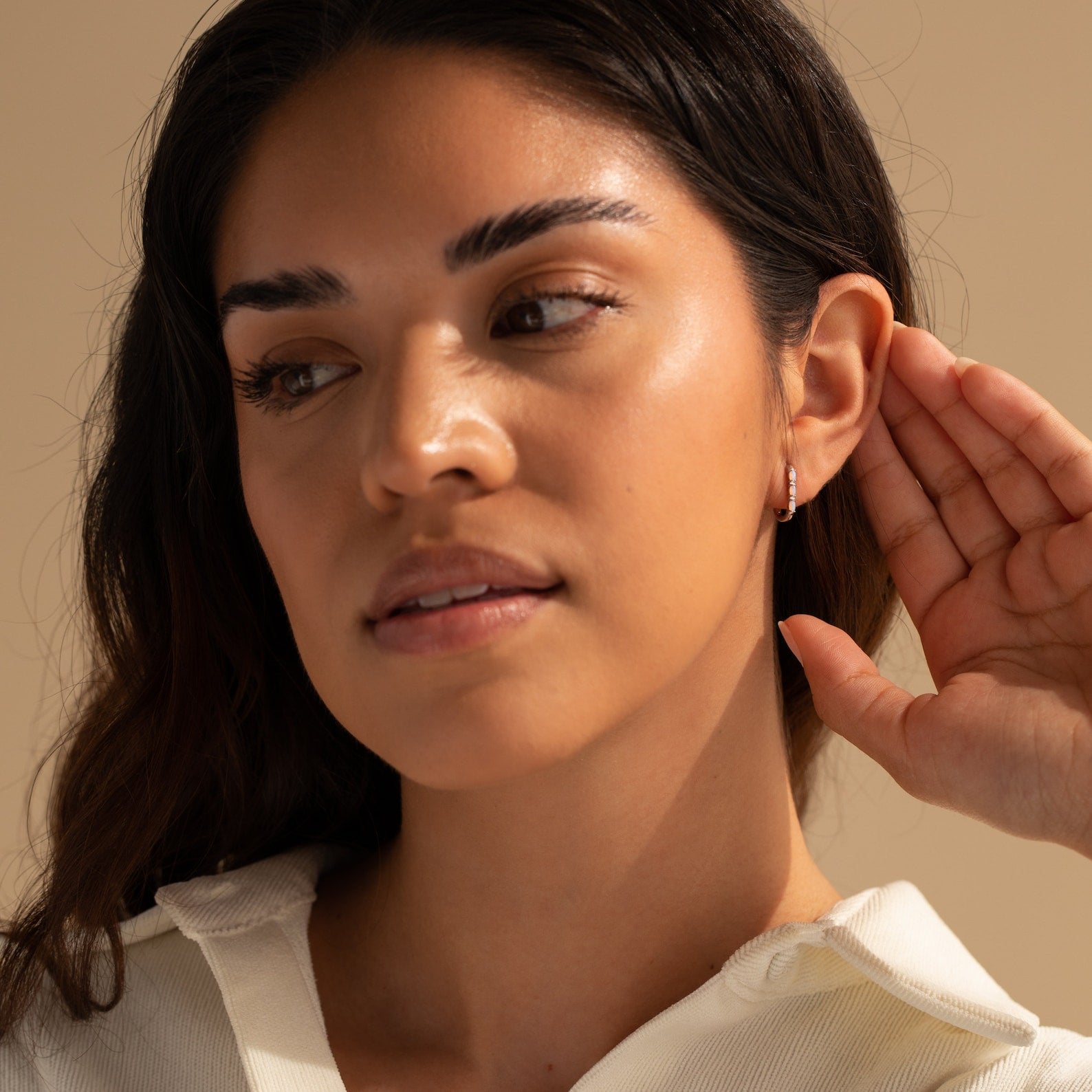 Halo Opal Hoops