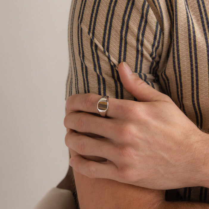 Tigers Eye Signet Ring