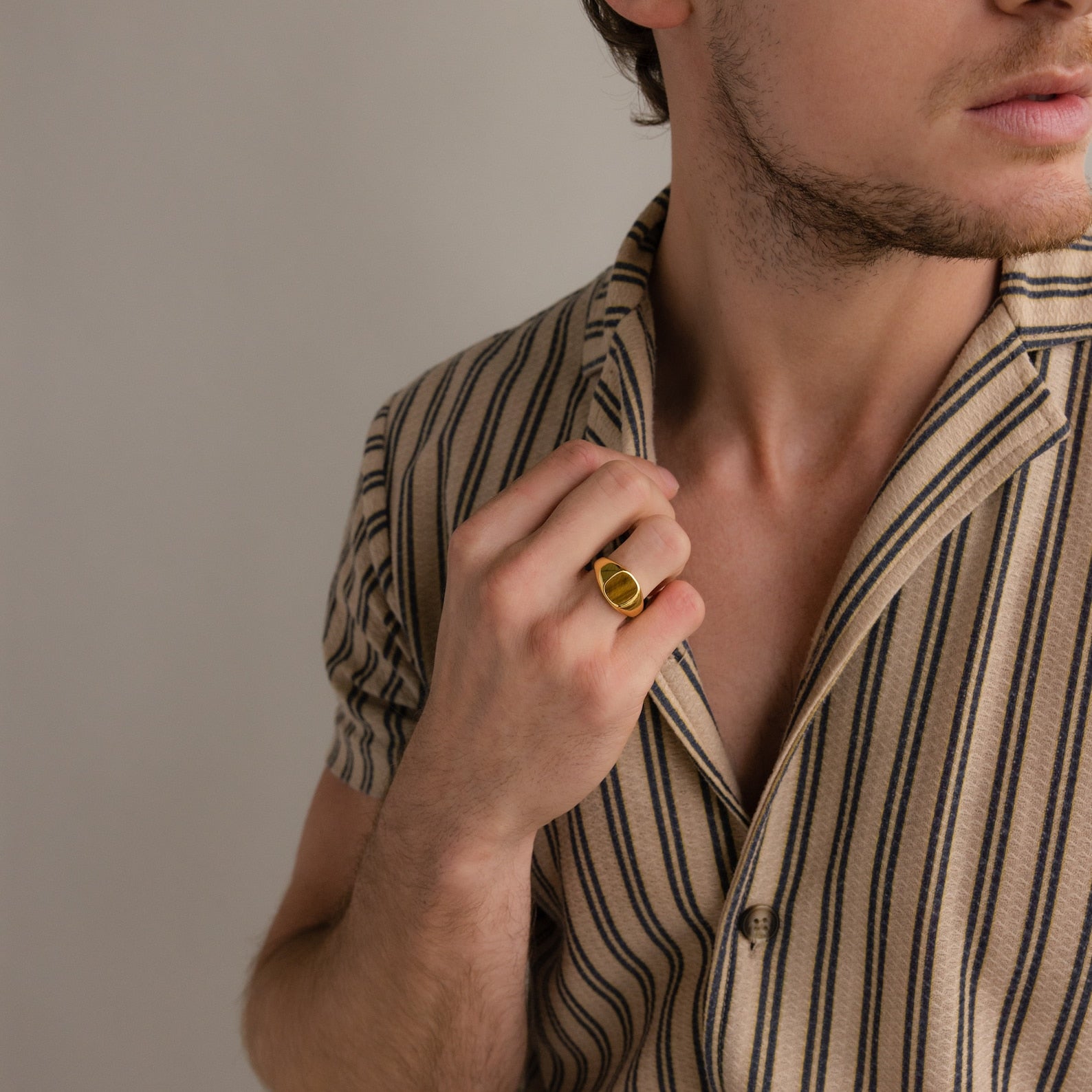 Tigers Eye Signet Ring