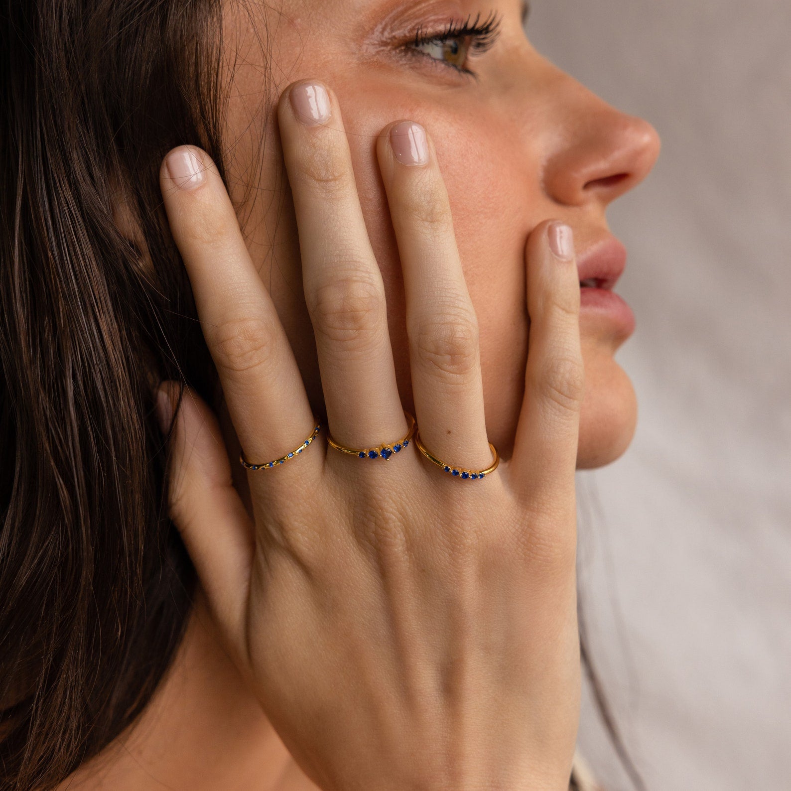 Sapphire Stacking Ring Set