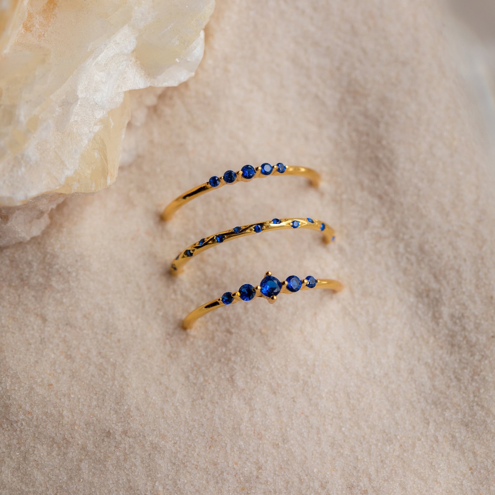 Sapphire Stacking Ring Set