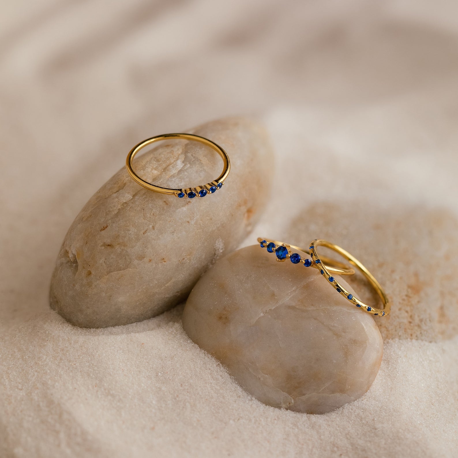 Sapphire Stacking Ring Set