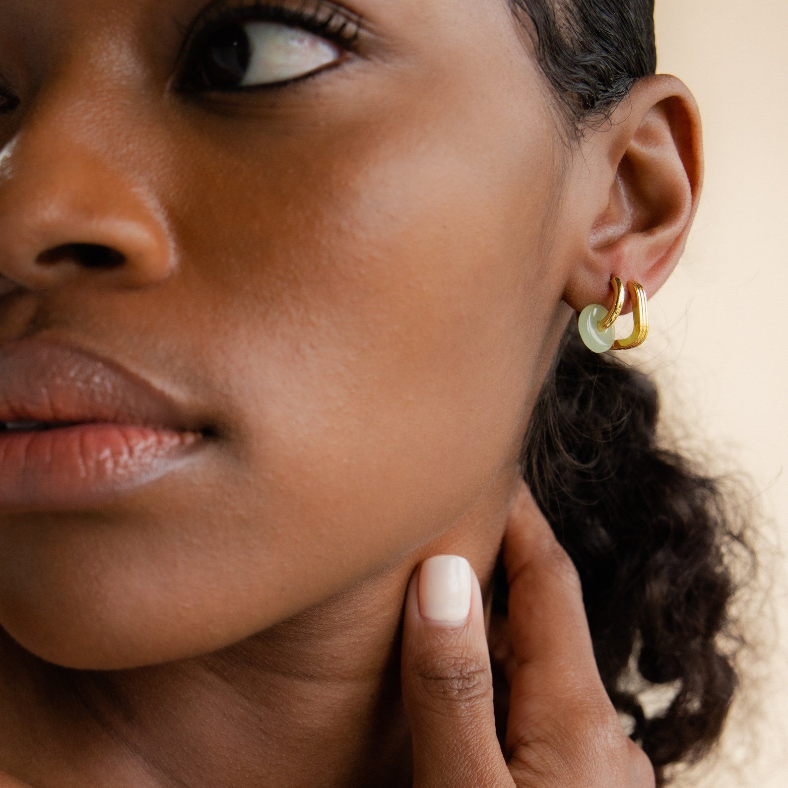 Dainty Jade Duo Hoops