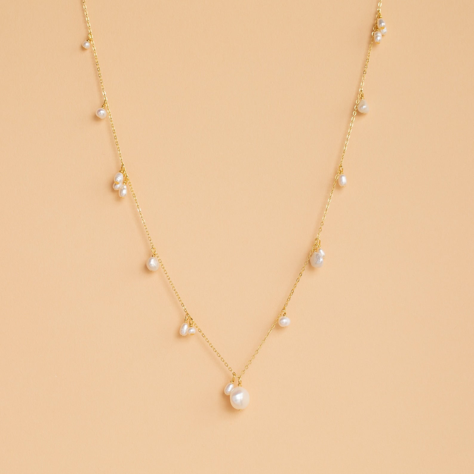 Baroque Pearl Station Necklace