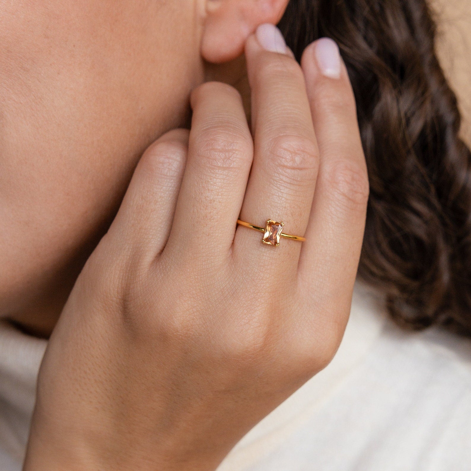 Citrine Emerald Ring