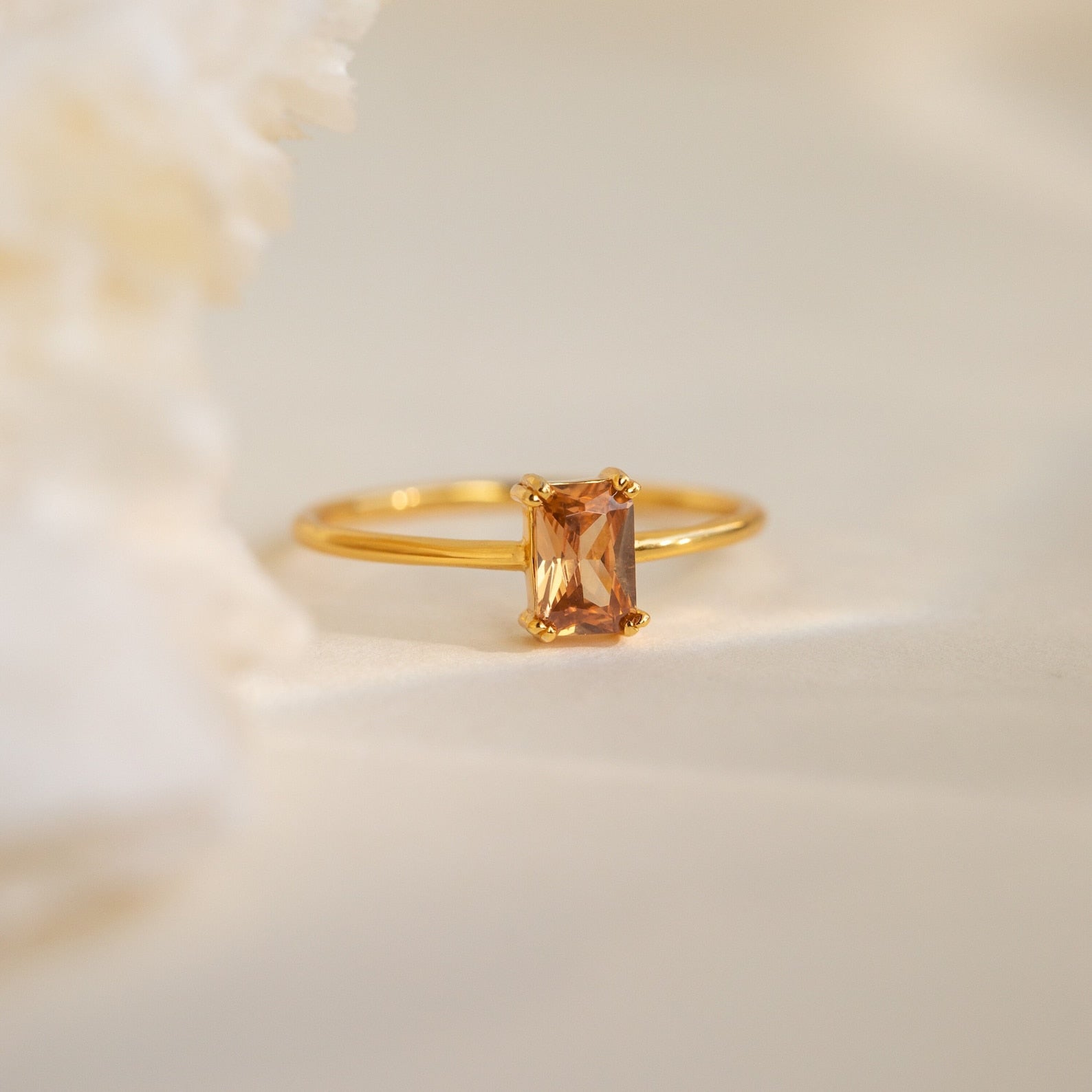 Citrine Emerald Ring