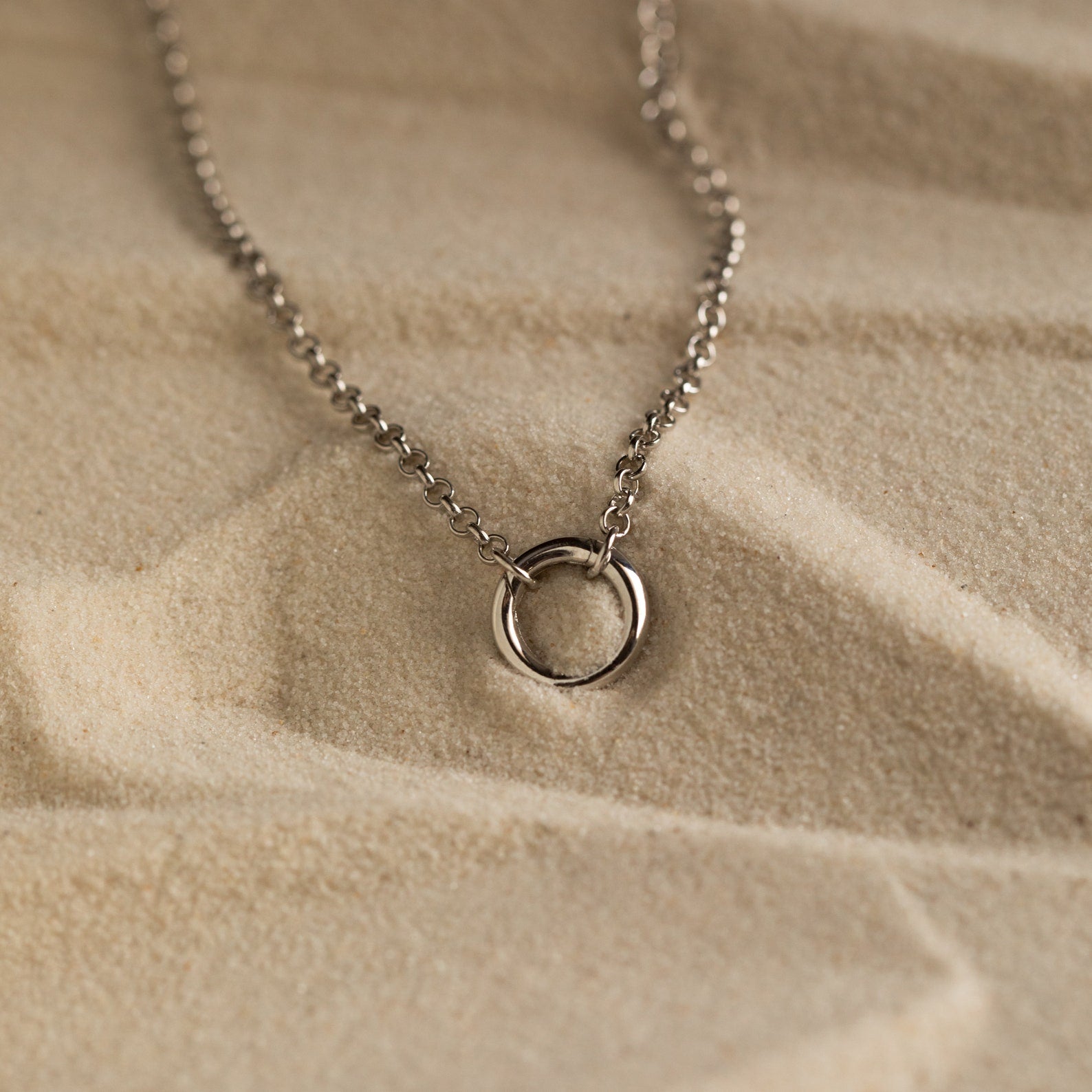 Rolo Circle Charm Necklace