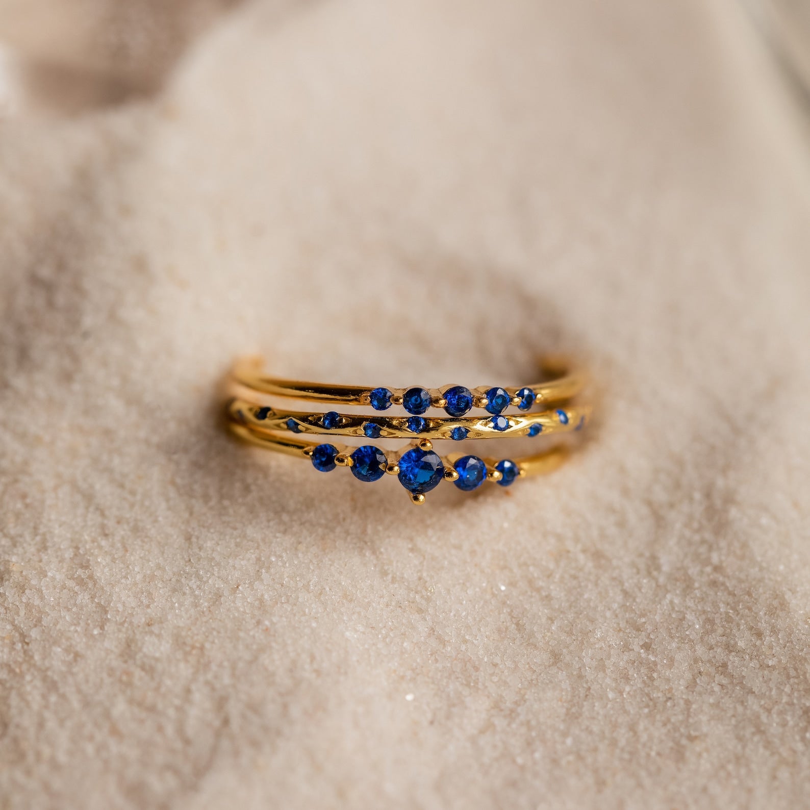 Sapphire Stacking Ring Set