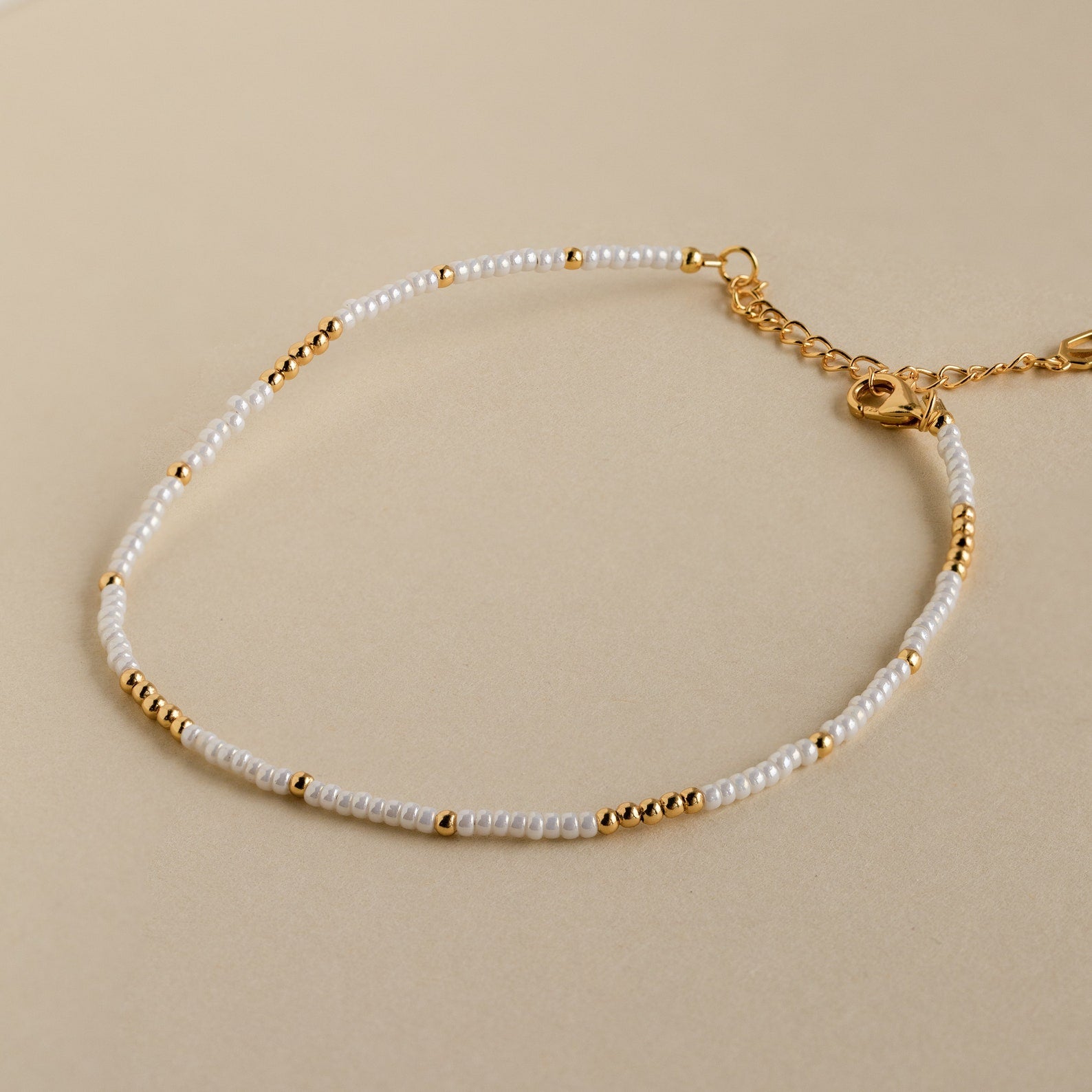 Dainty Pearl Beaded Anklet