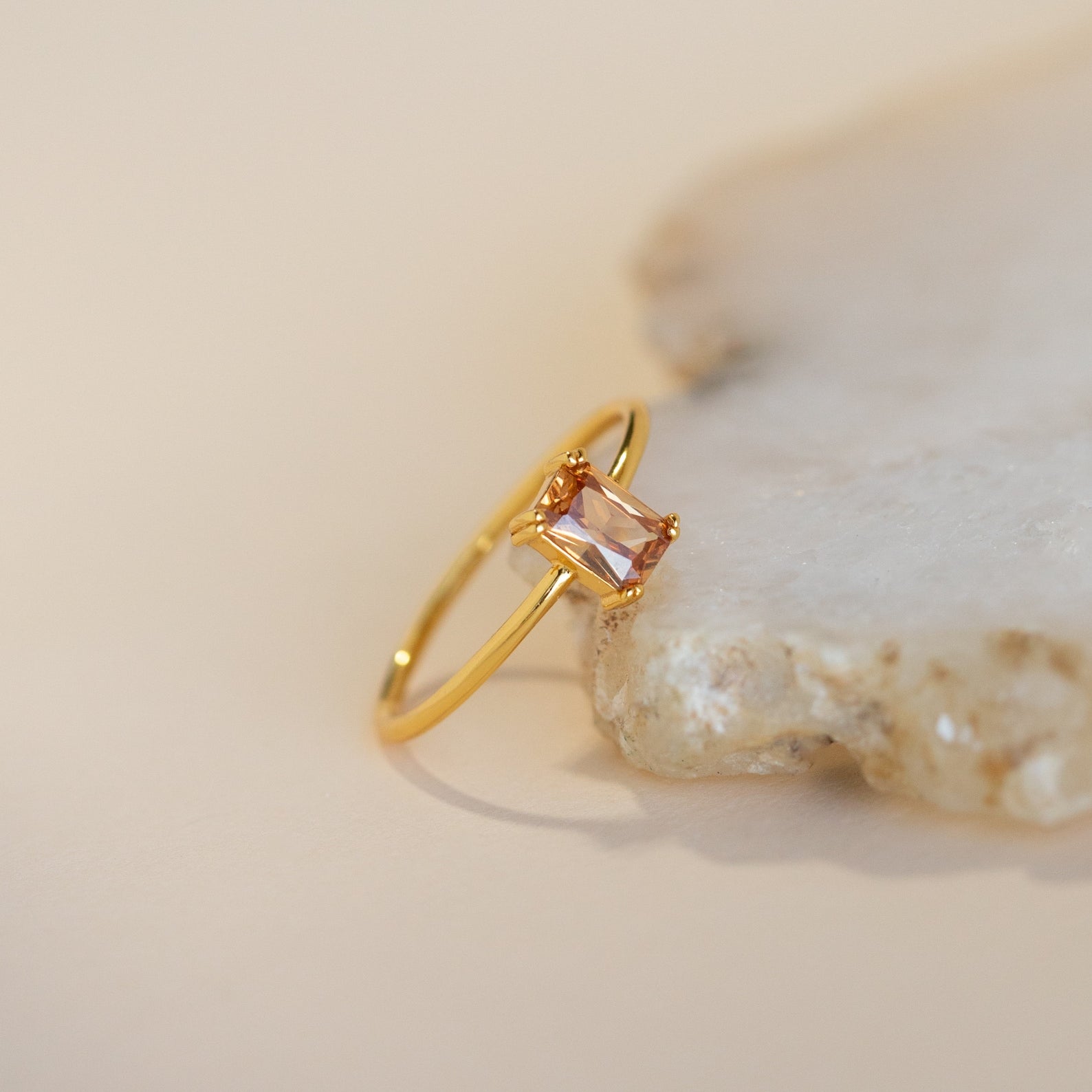 Citrine Emerald Ring