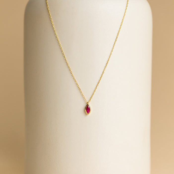 Marquise Birthstone Pendant Necklace