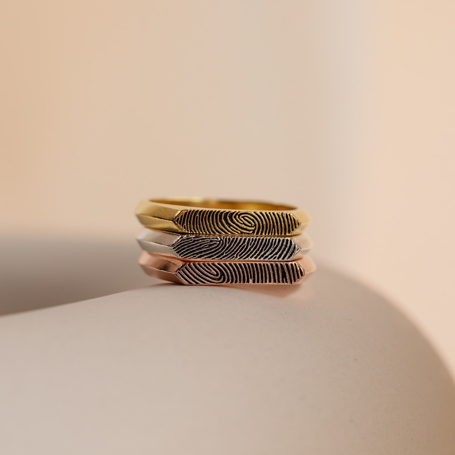 Thin Fingerprint Signet Ring