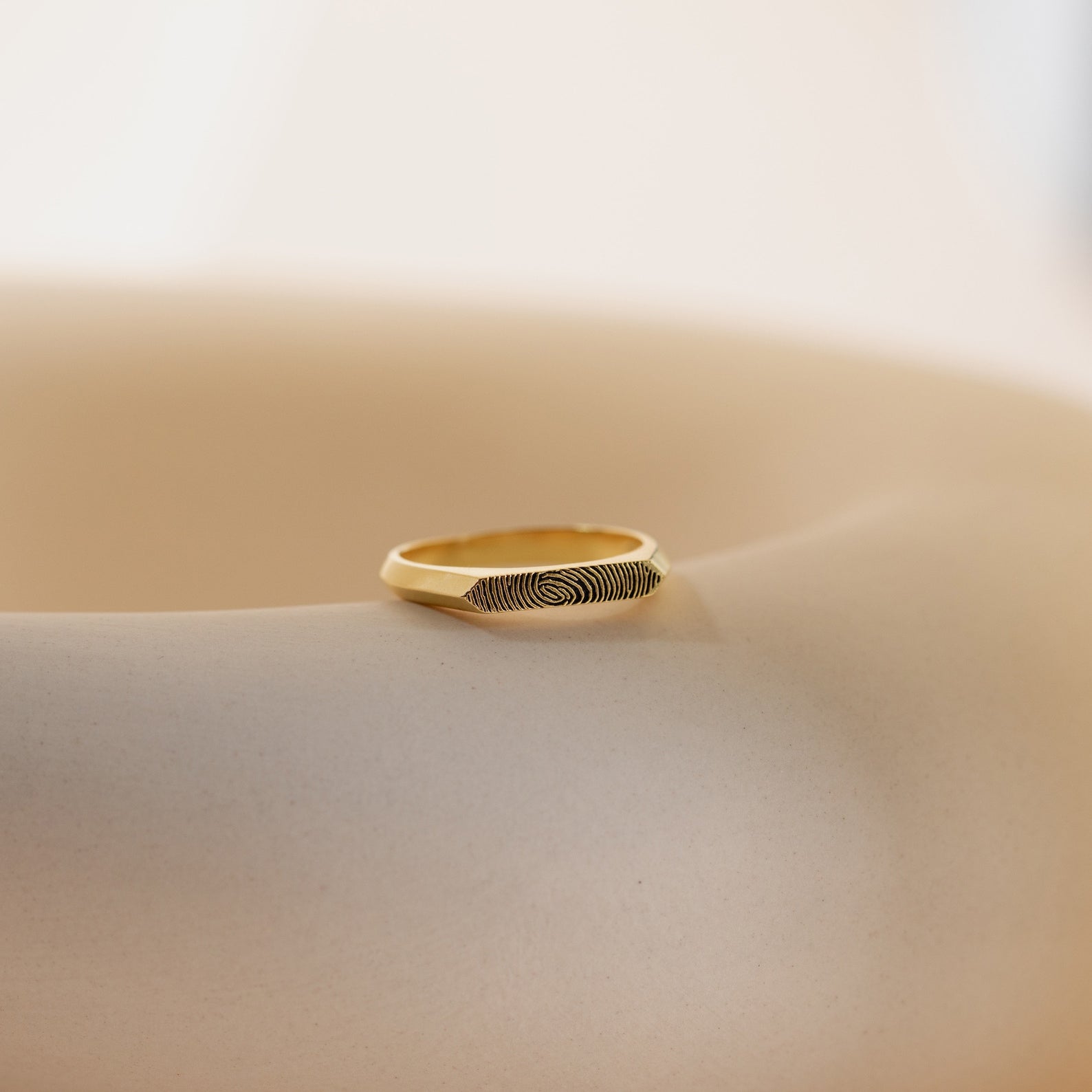 Thin Fingerprint Signet Ring