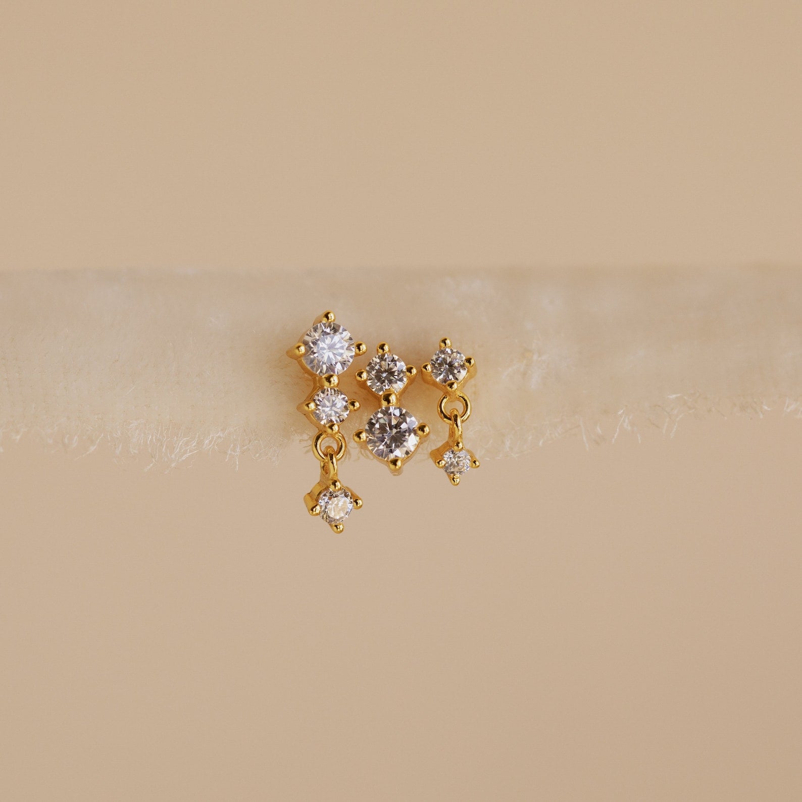 Triple Diamond Studs Set