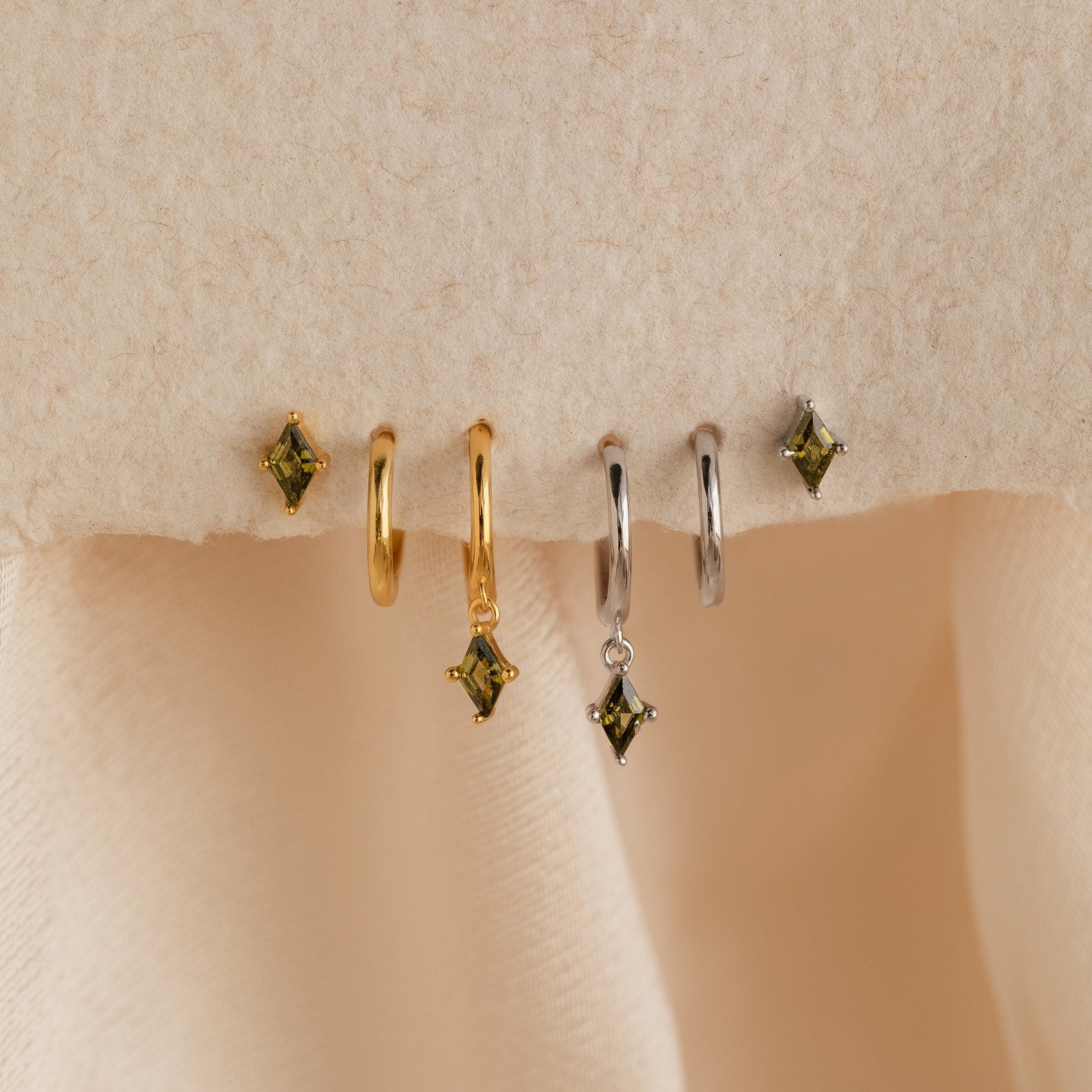 Peridot Earrings Set