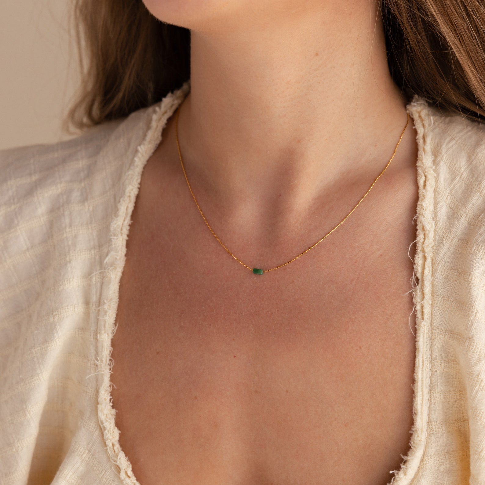 Dainty Jade Bar Necklace