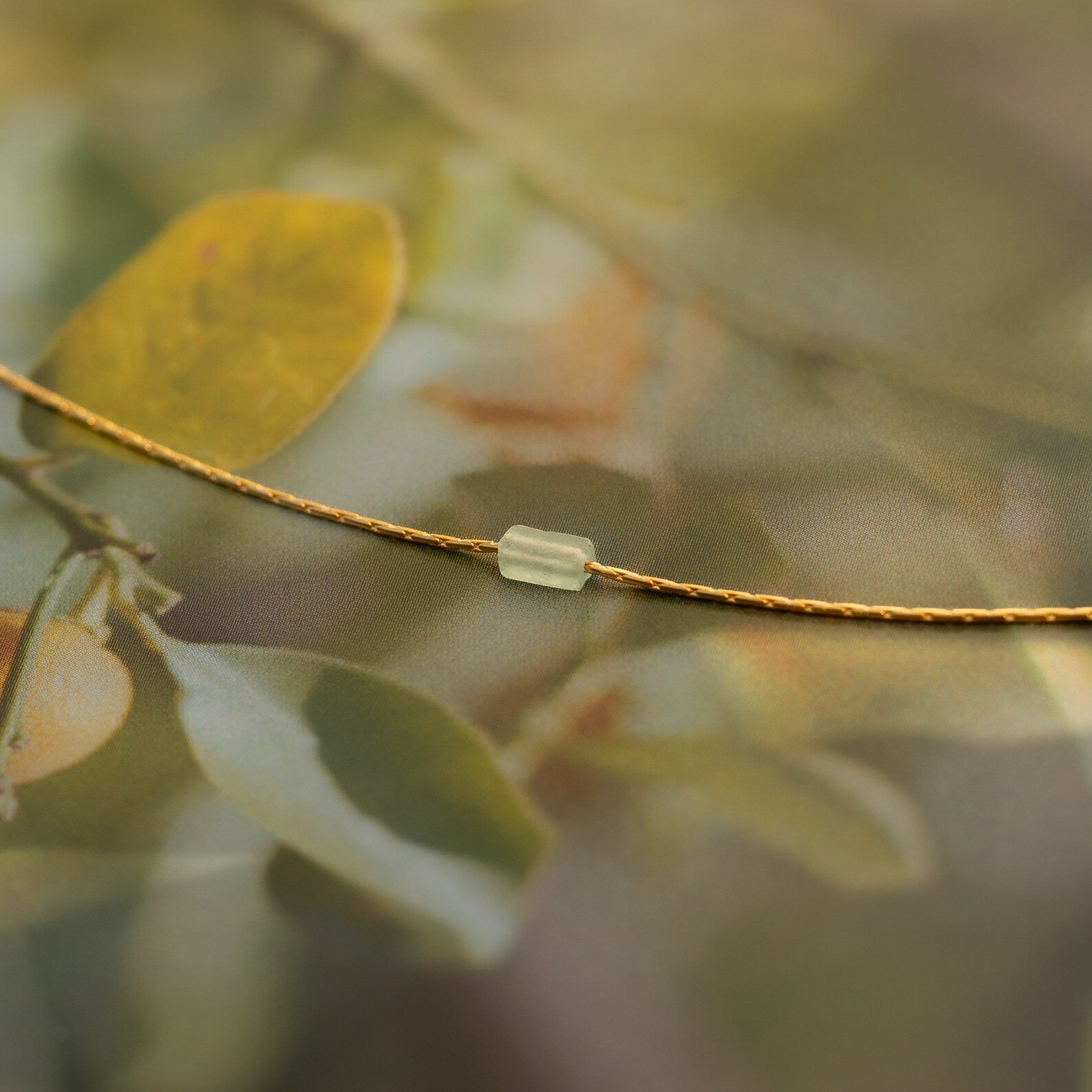 Dainty Aventurine Bar Necklace