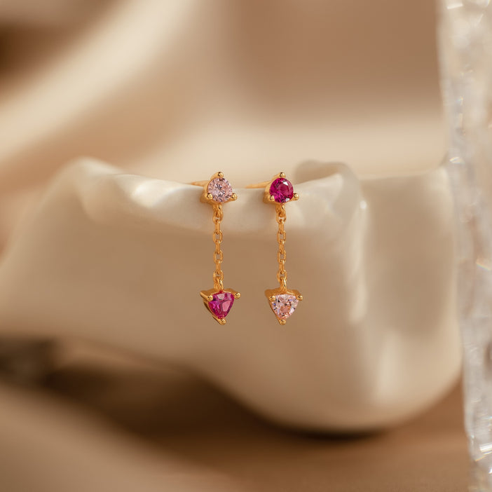 Mixed Pink Drop Earrings