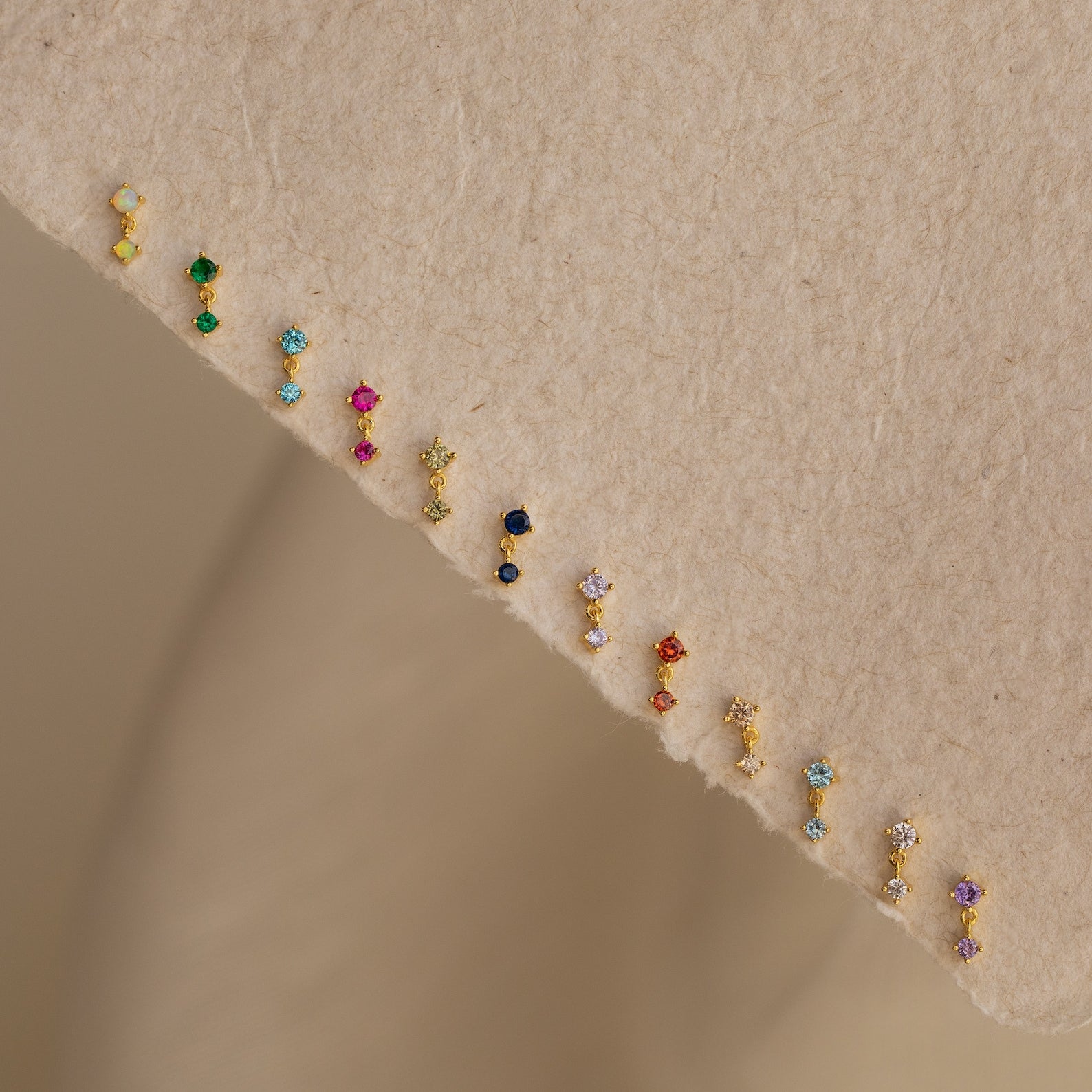 Opal Birthstone Drop Studs