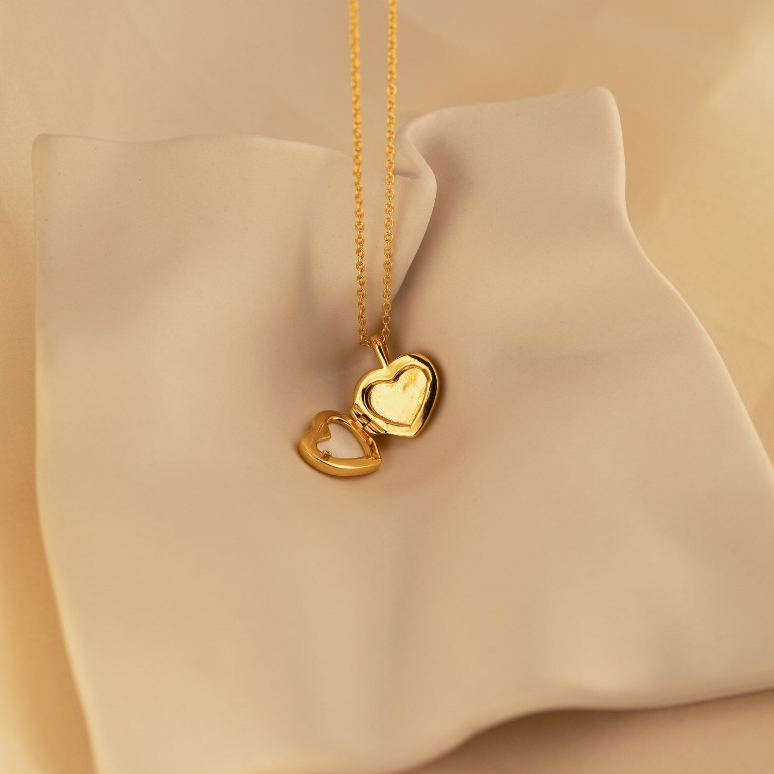 Pearl Heart Locket Necklace