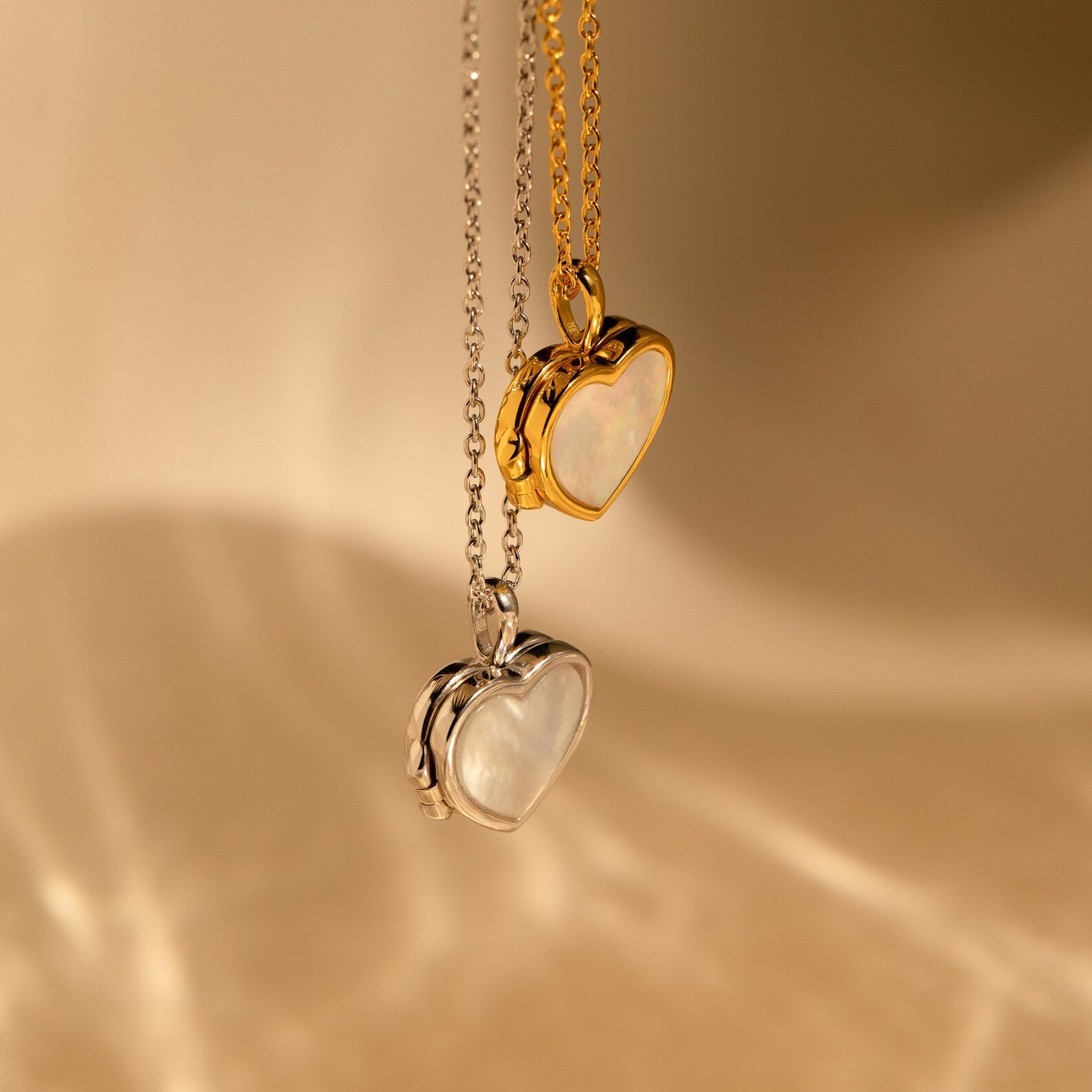 Pearl Heart Locket Necklace