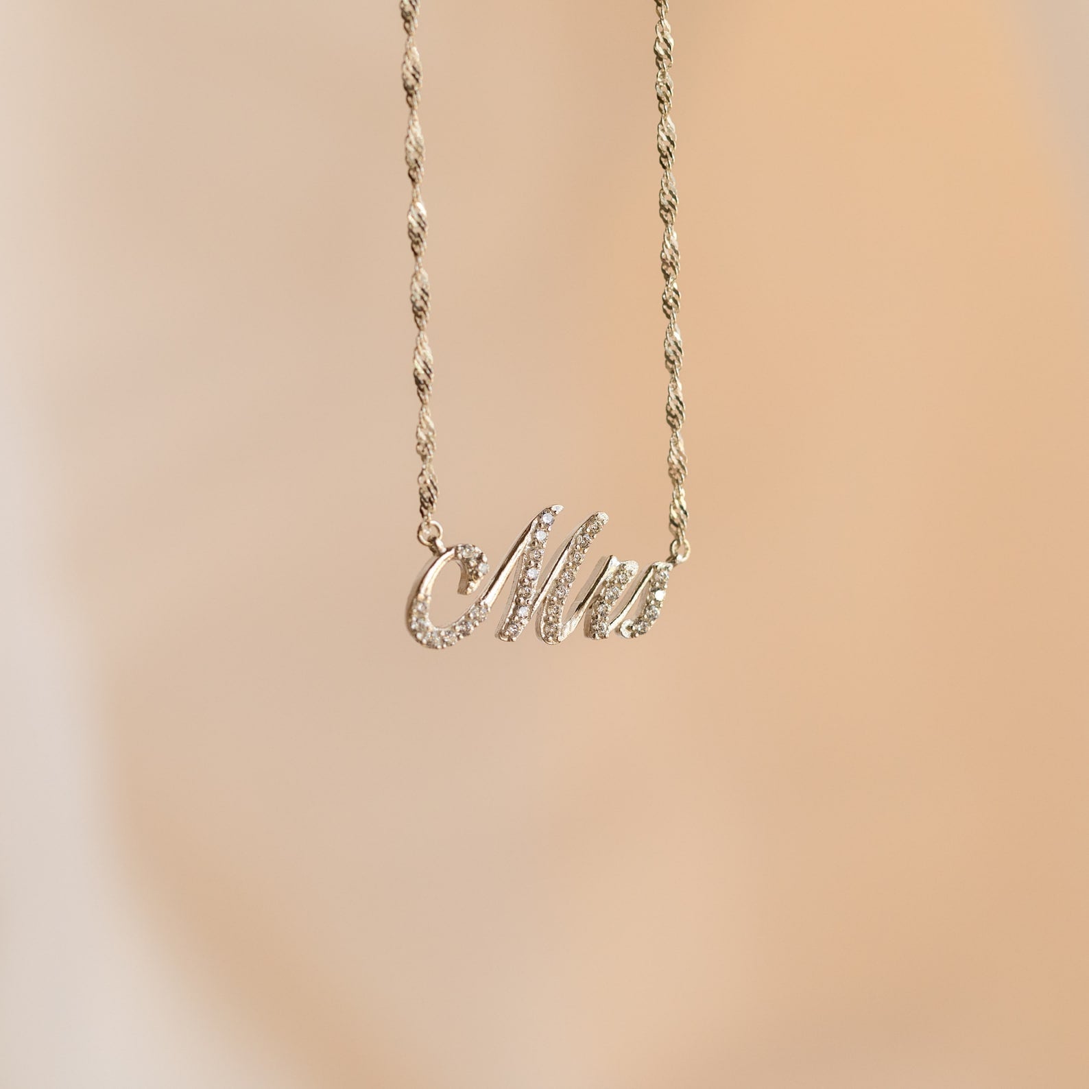 Elegant Pave Name Necklace