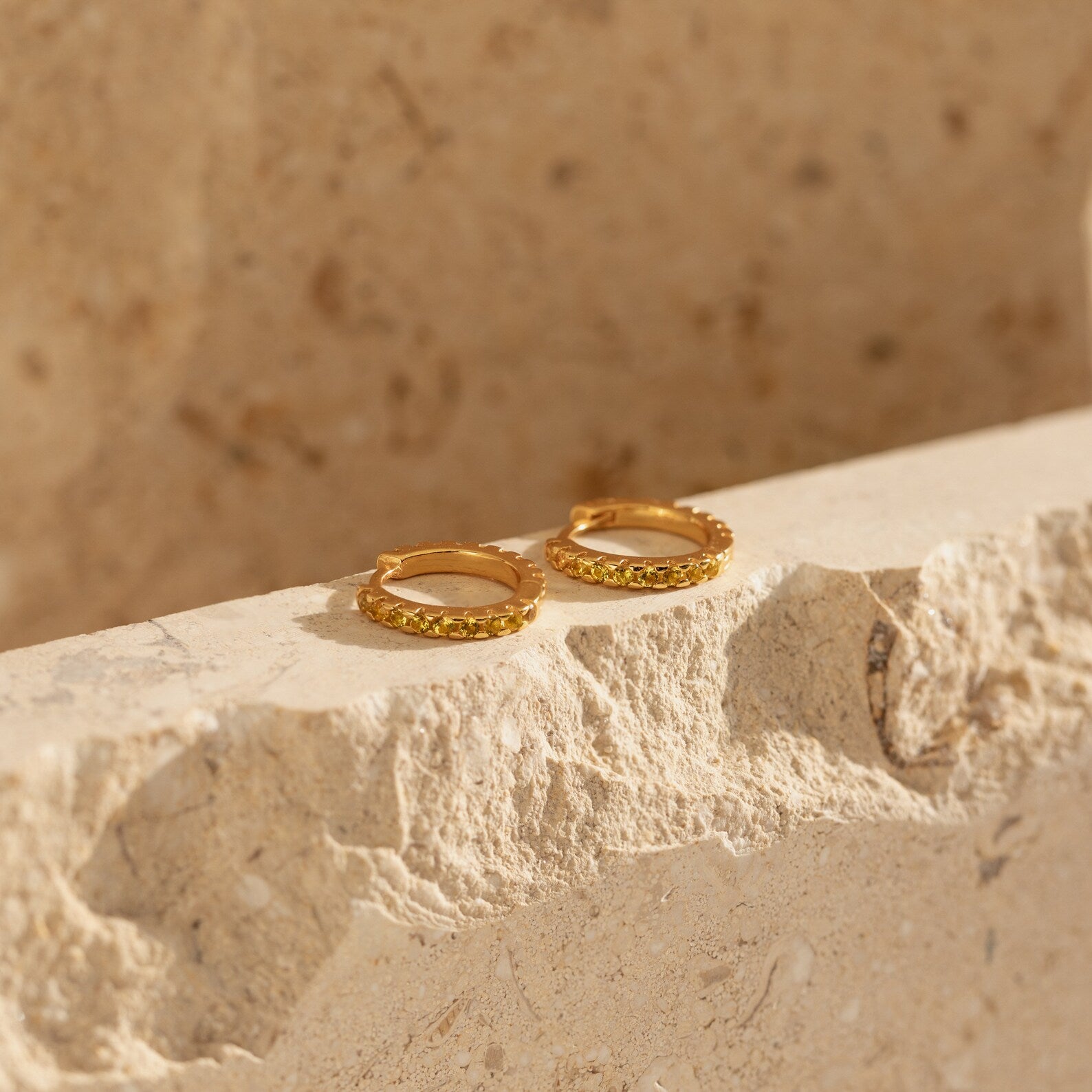 Citrine Pave Huggies