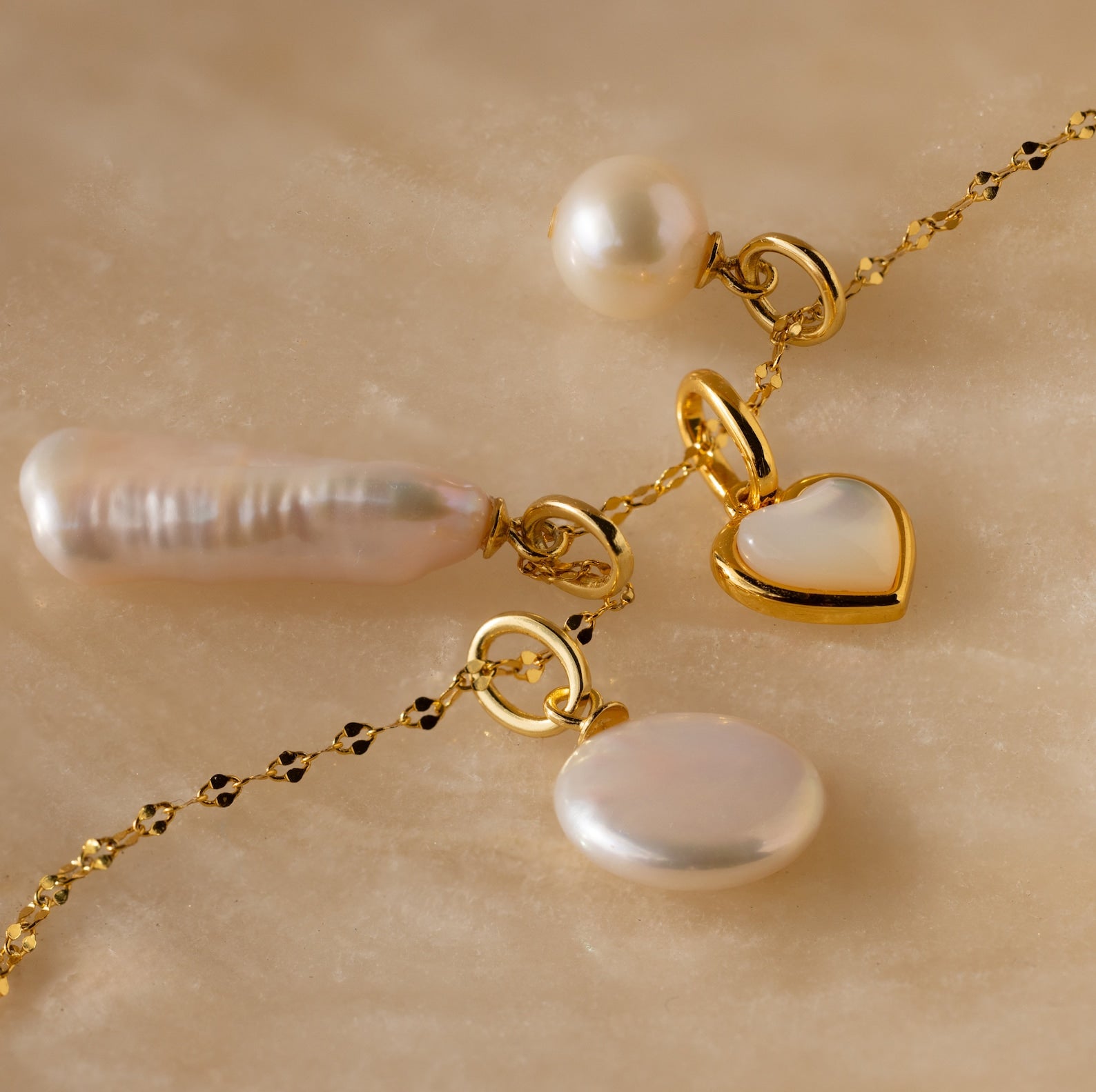 Pearl Pendant Charms Set