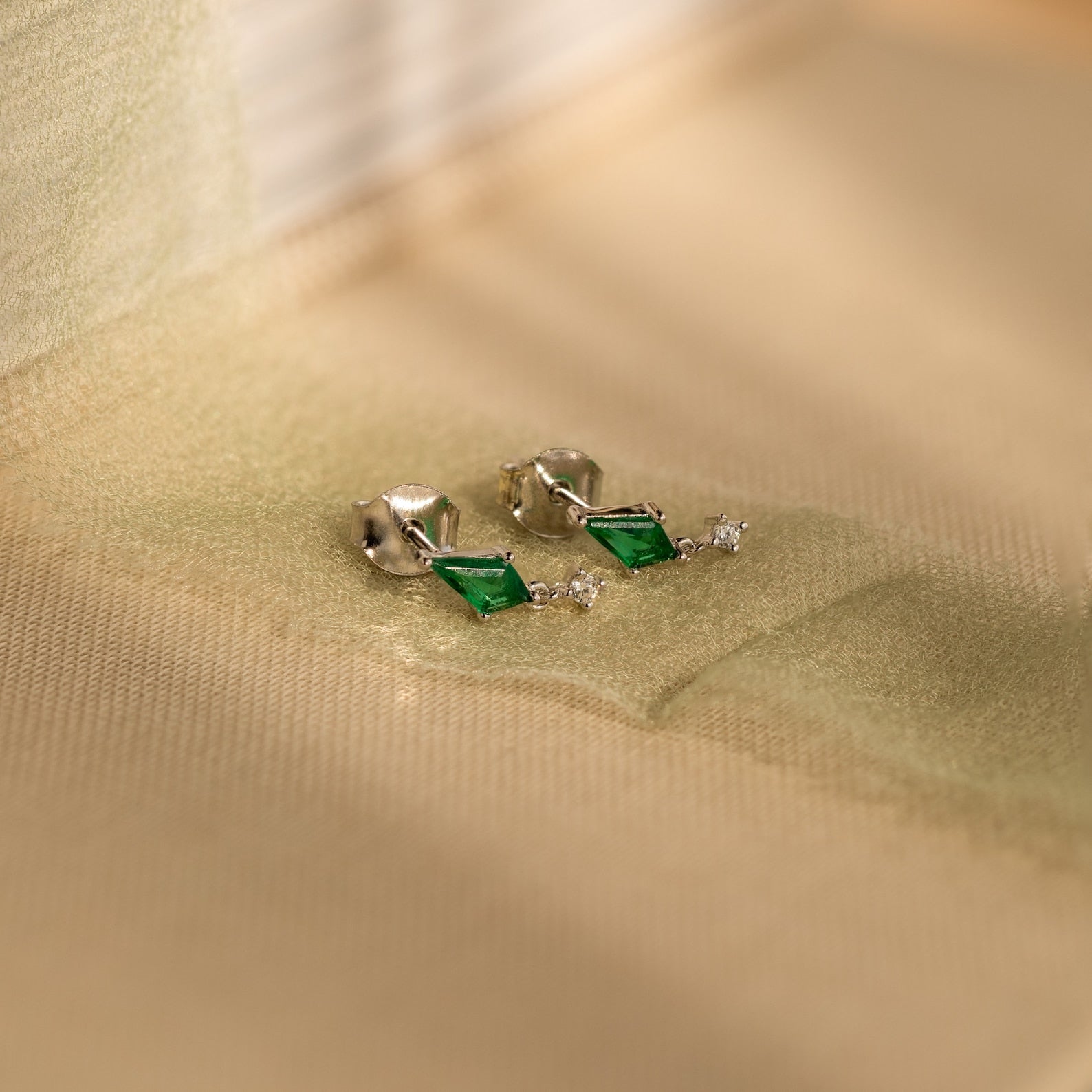 Emerald Kite Drop Earrings