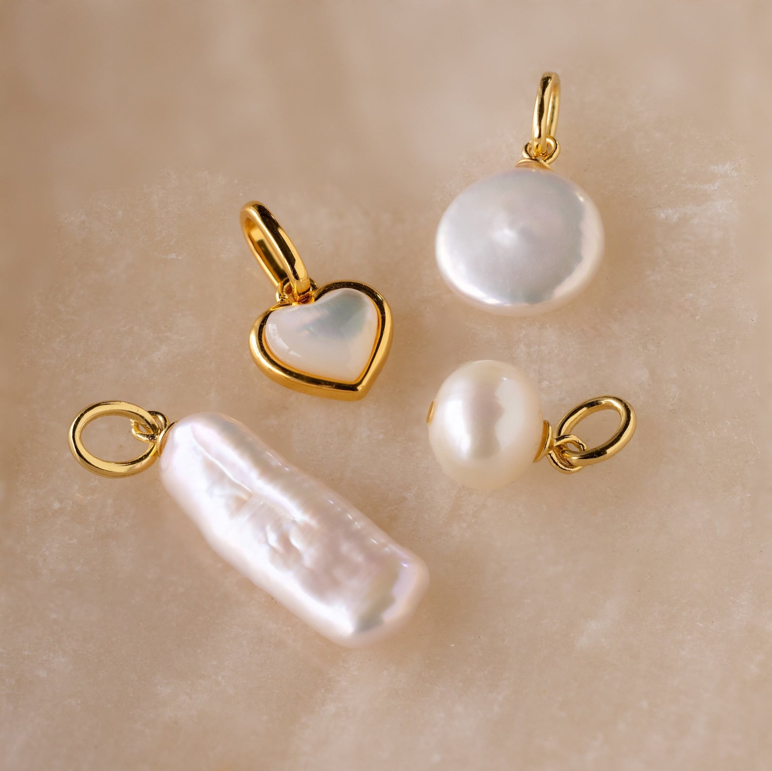 Pearl Pendant Charms Set