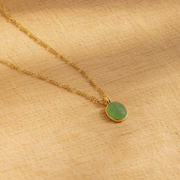 Jade Oval Pendant Necklace