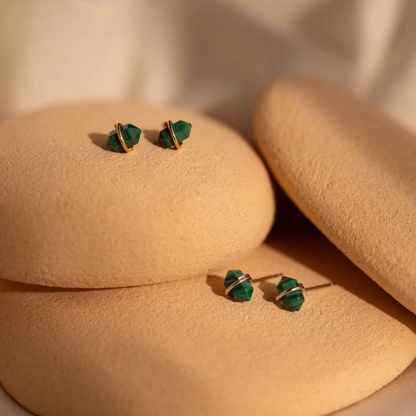 Herkimer Malachite Studs