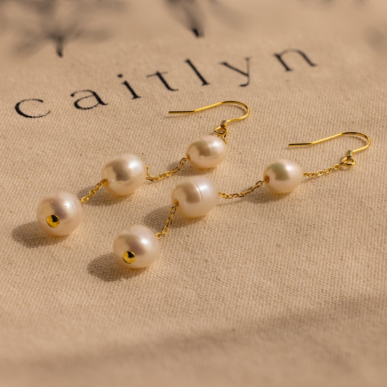 Long Pearl Dangle Earrings