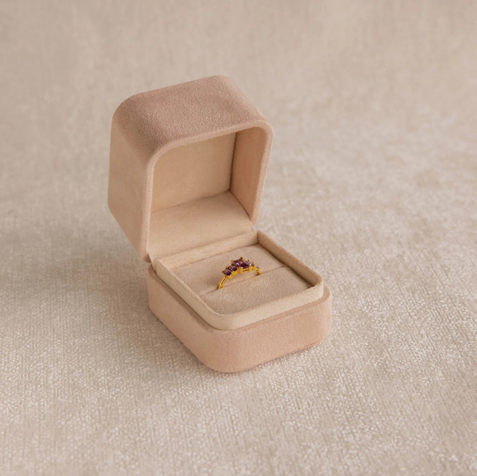 Pink Suede Ring Box